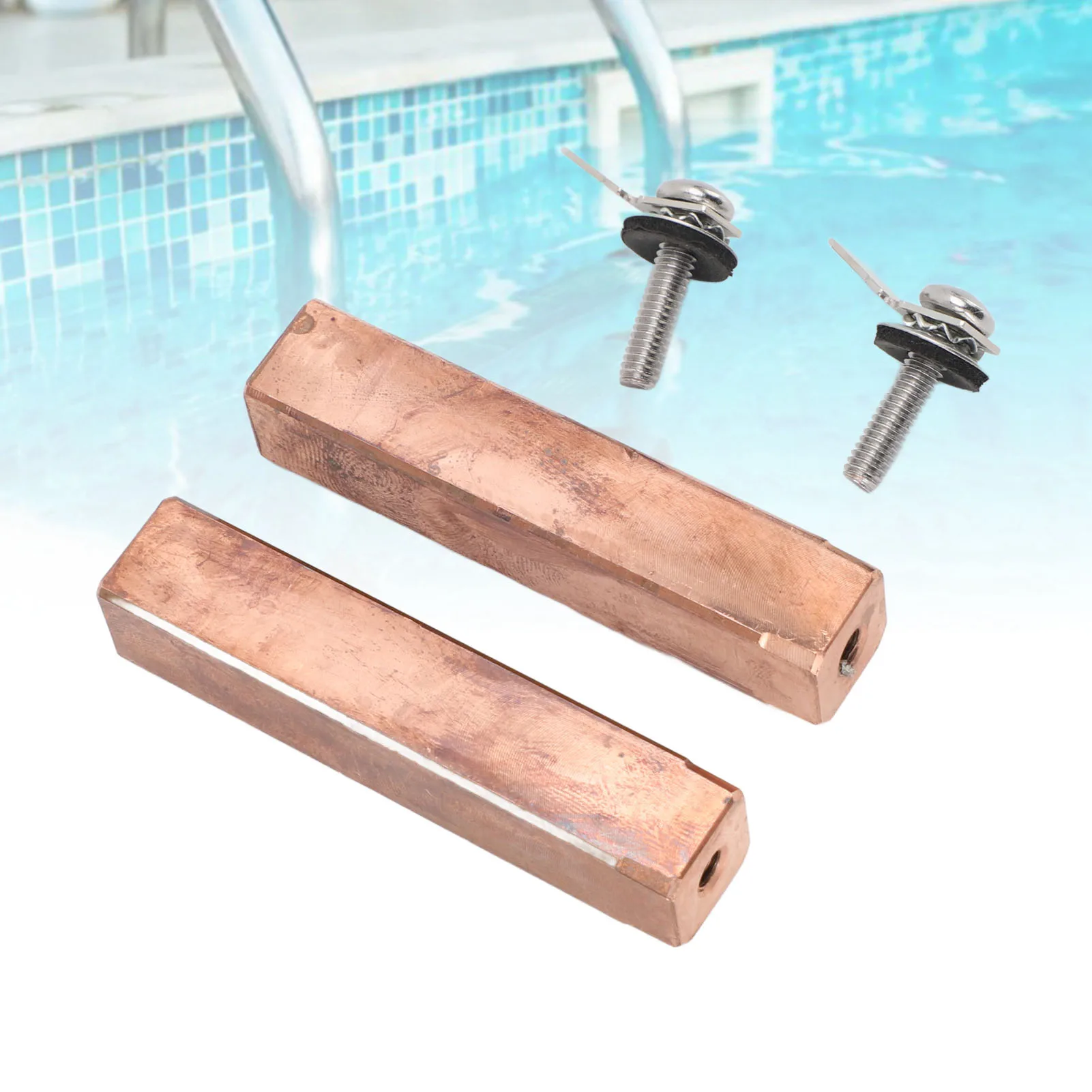 Swimming Pool Copper Electrodes Replacement Easy Installation Swimming Pool Copper Electrodes Sturdy for Power Ionizer Chamber