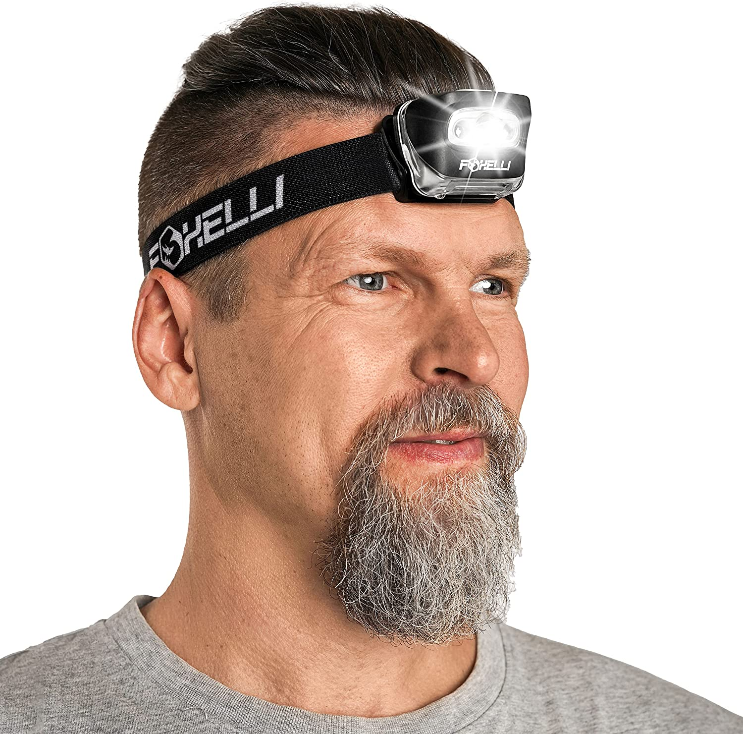 LED Headlamp Flashlight for Adults & Kids, Running, Camping, Hiking Head Lamp with White & Red Light, Lightweight Waterproof Headlight with Comfortable Headband, 3 AAA Batteries Included
