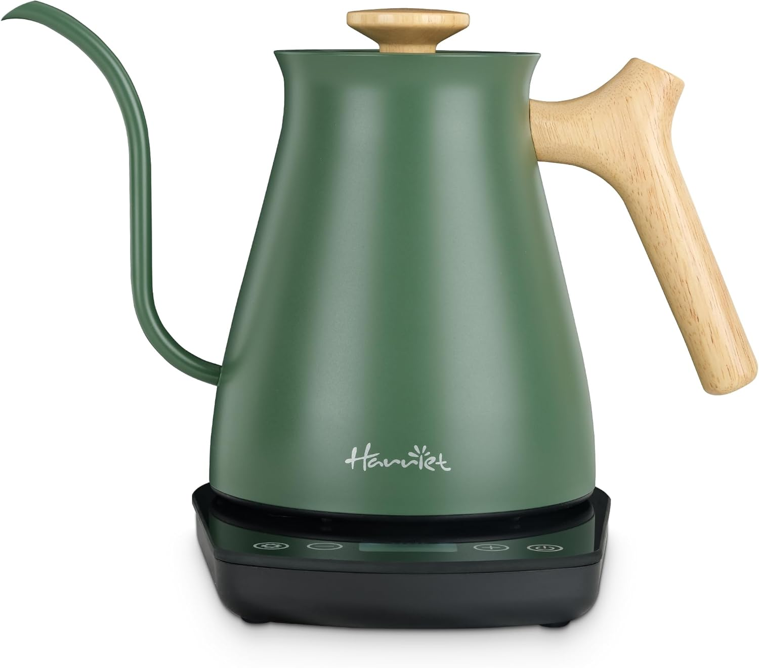 Gooseneck Electric Kettle - 1200W, 0.8L, Temp Control, Green