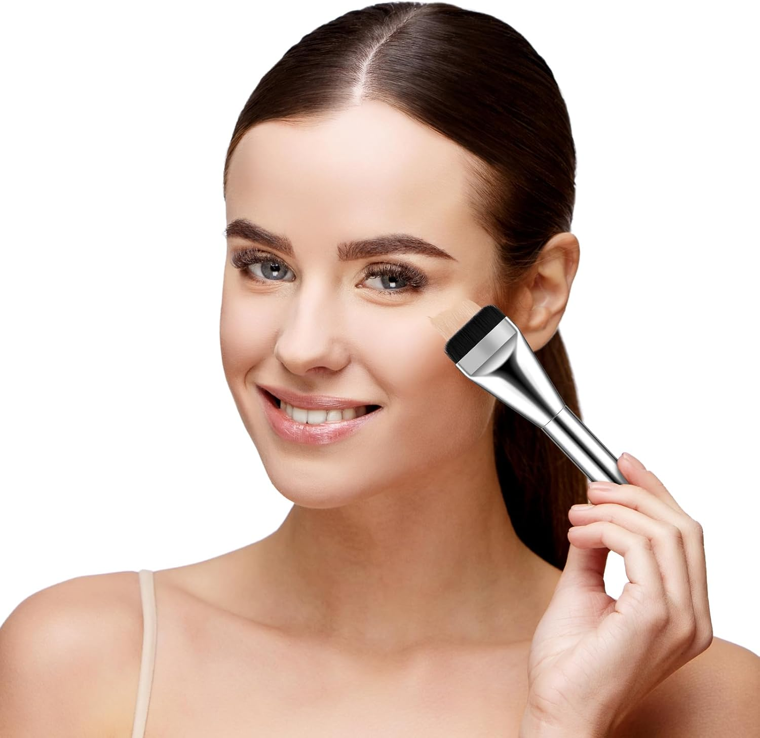 Gjinxi Foundation Brush 3 Pcs Makeup Flat Thin Blade Portable Facial Cream Sp... - Picture 6 of 14
