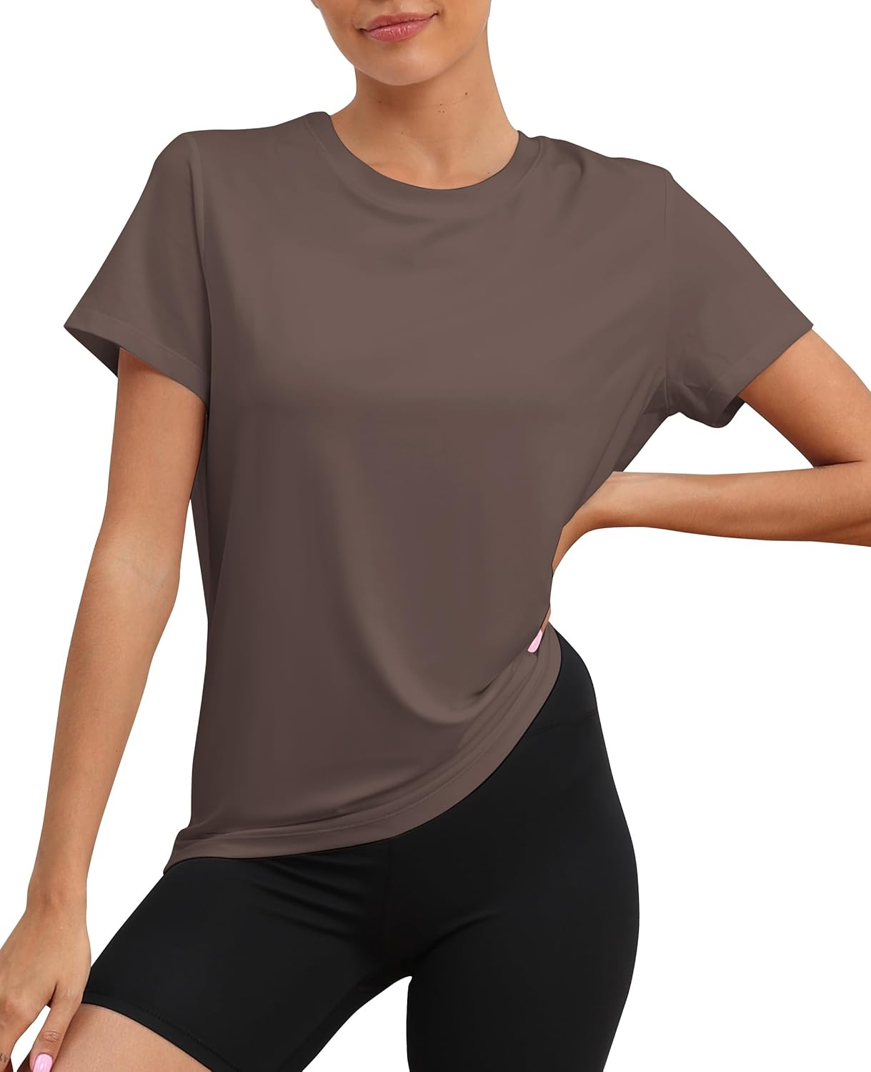 Workout Tops for Women UPF50+ Breathable Loose Fit Yoga T Shirts Short Sleeve Running Gym Athletic Tee Top