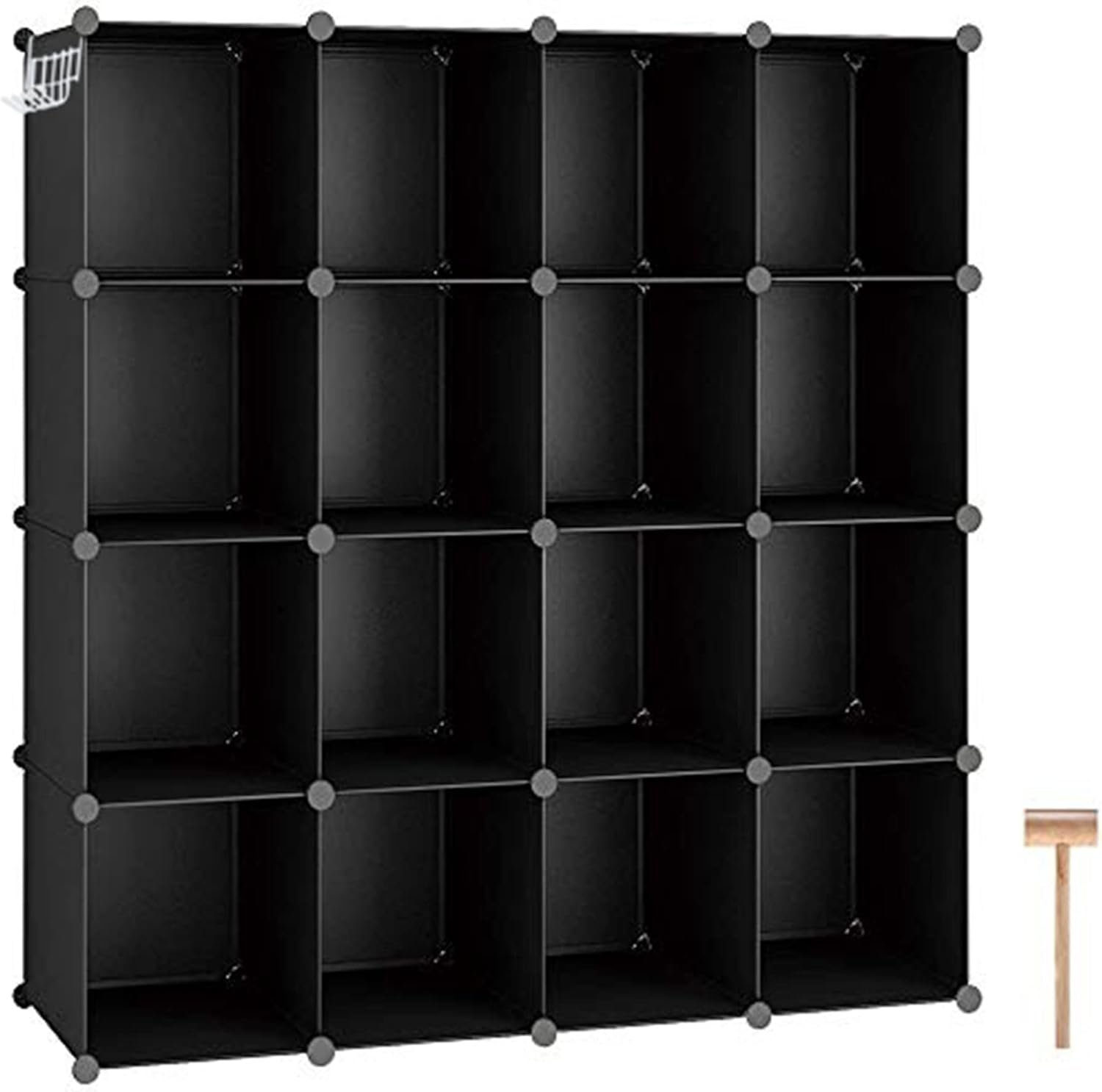 Cube Storage Organizer, 16-Cube Shelves Units, Plastic Storage Cubes, DIY Closet Organizer, Modular Closet Storage Shelves Ideal for Home, Bedroom, 48.4