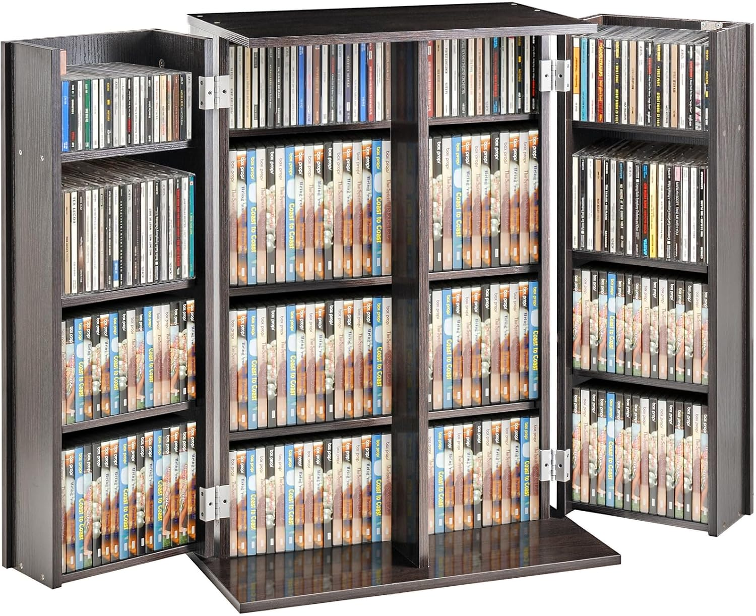 DVD CD Blu-Ray Storage Media Tower Unit Rack Home Movie Cabinet
