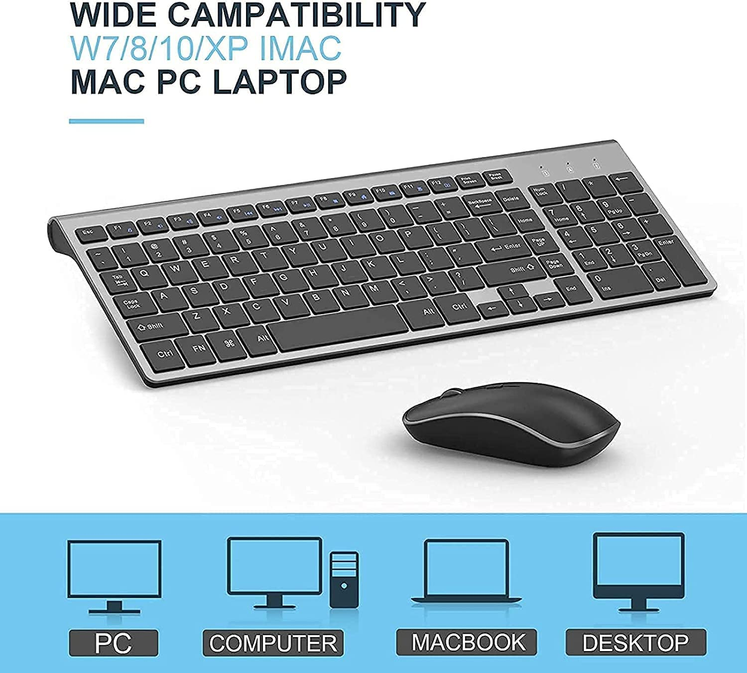 Wireless Keyboard and Mouse J JOYACCESS 2.4G Ergonomic and Slim Wireless Comp... - Picture 8 of 13