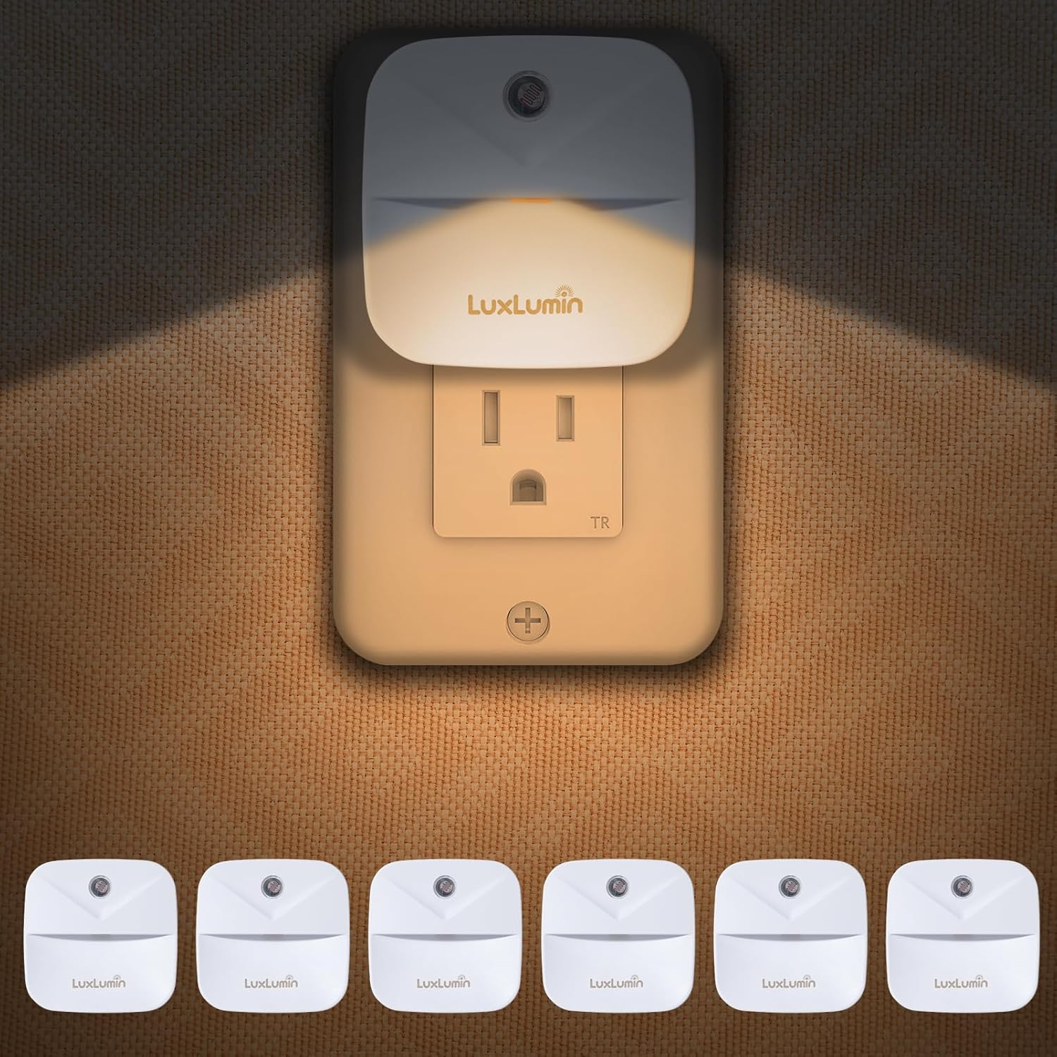 LED Night Lights Plug into Wall with Dusk-To-Dawn Sensor, Automatically Turn on and Off,Night Light for Kids,Bedroom,Bathroom,Stairs,Warm White, 6 Packs