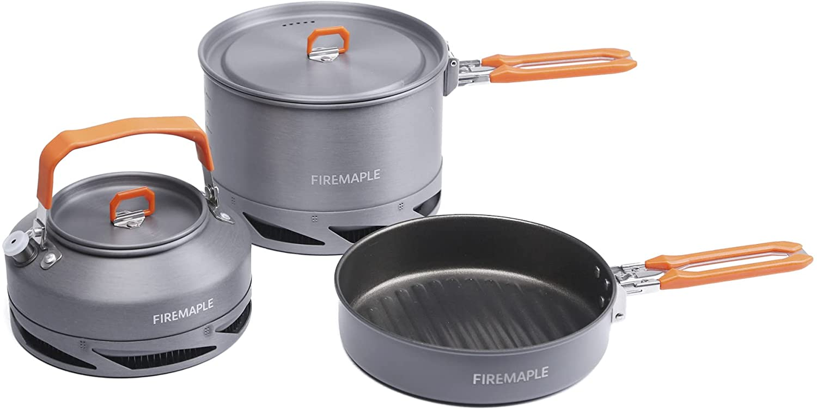 4-Piece Camping Cookware Set: Pots, Kettle & Spatula for Outdoors