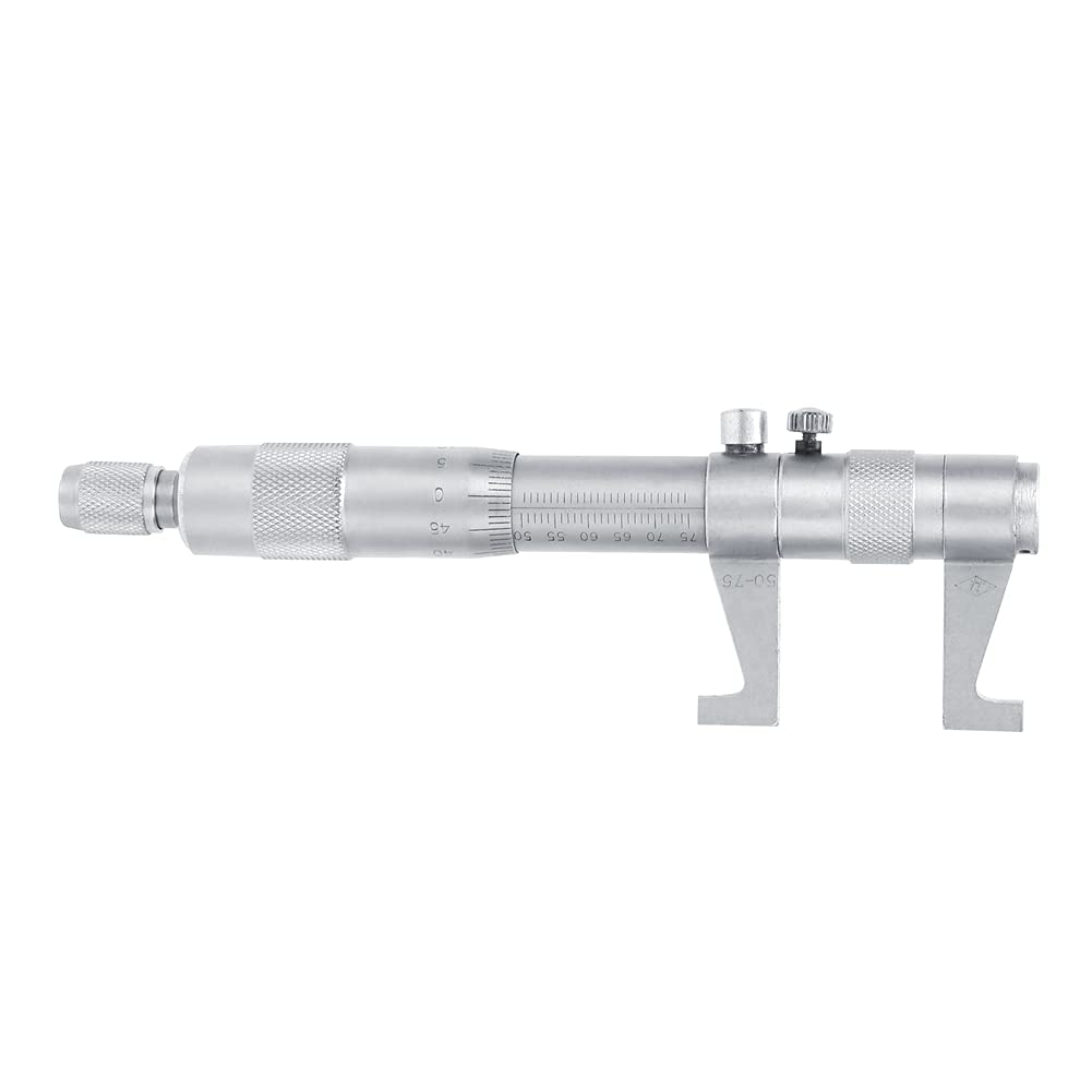 Inside Micrometer, 25 to 50Mm/50 to 75Mm Inner Diameter Measuring Tool with Alloy Head for Measuring Various Internal(50 to 75MM)