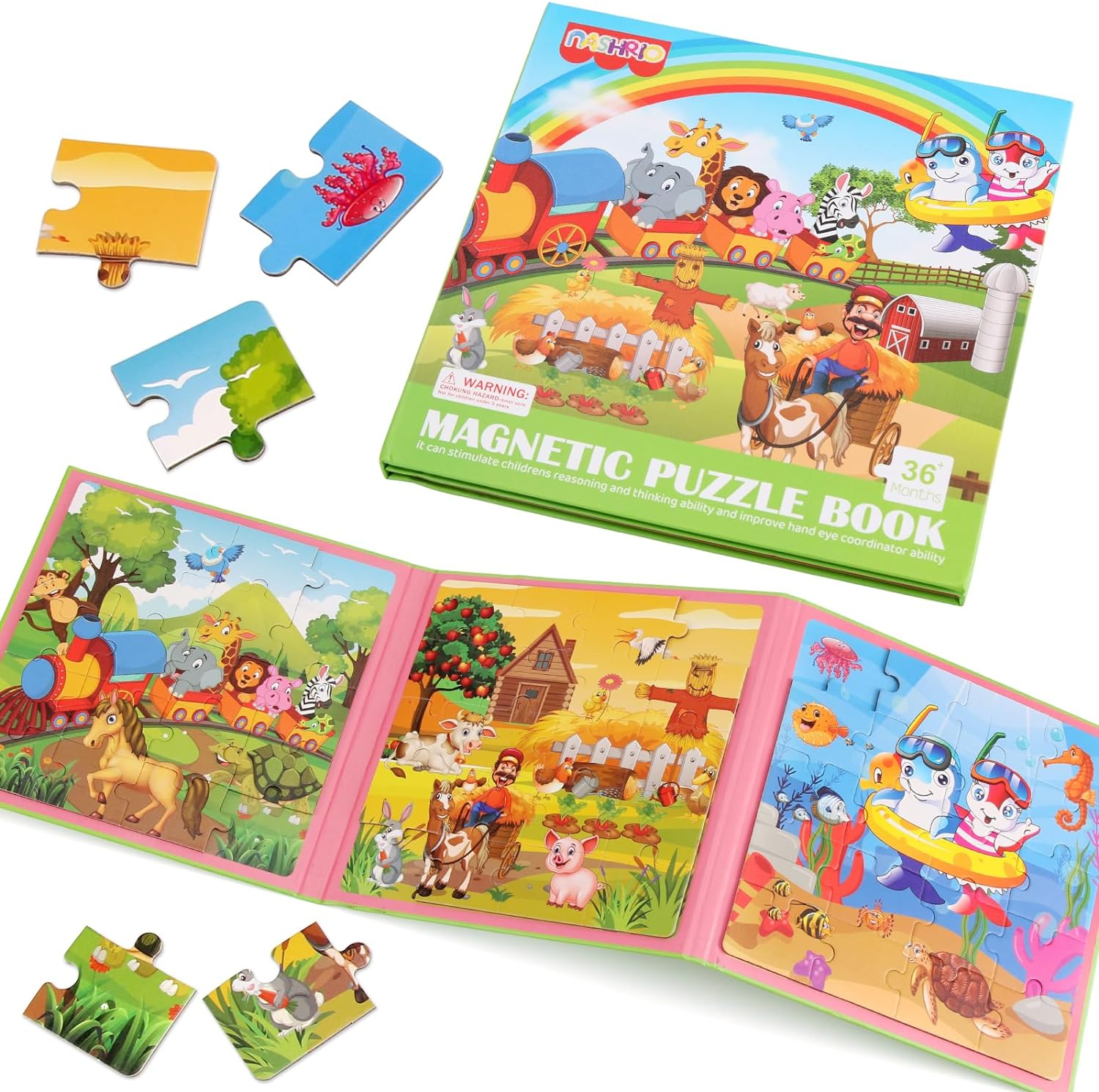 Magnetic Puzzles for Kids Ages 4-6, 20-Piece Toddler Travel Toys Unicorn Prin... - Picture 11 of 16