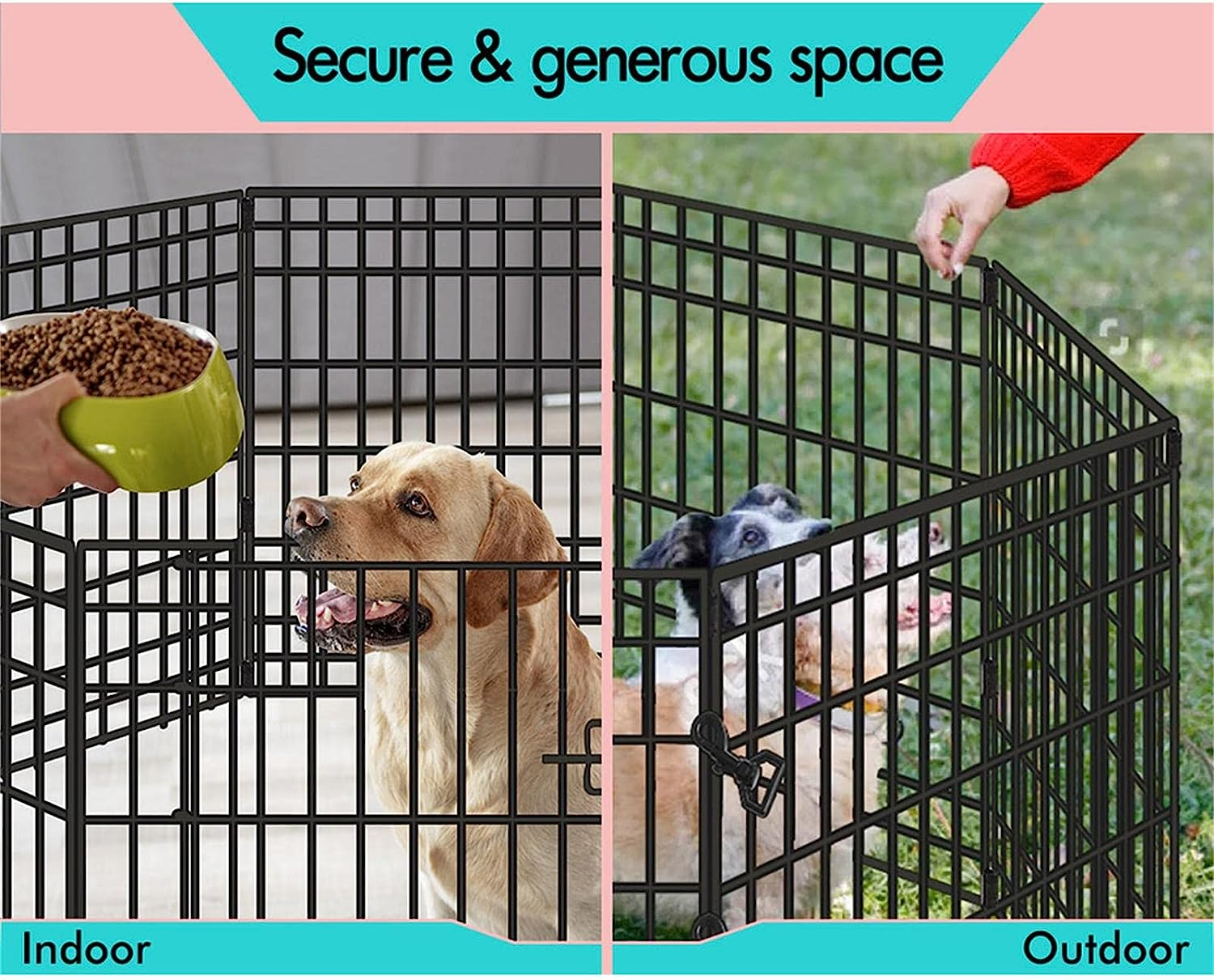 Beastie Foldable Pet Dog Metal Playpen 36", 8 Panels Folding Dog Play Pen Fra... - Picture 9 of 17