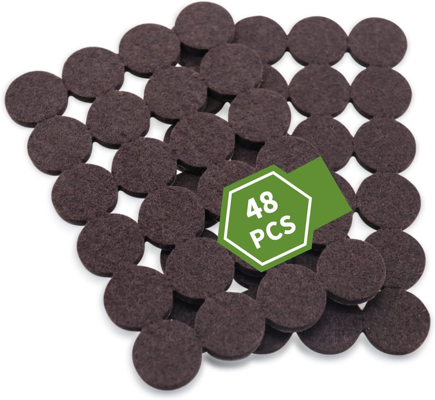 48 PCS Felt Furniture Pads for Hardwood Floors Round Dark Brown  Floor Protector