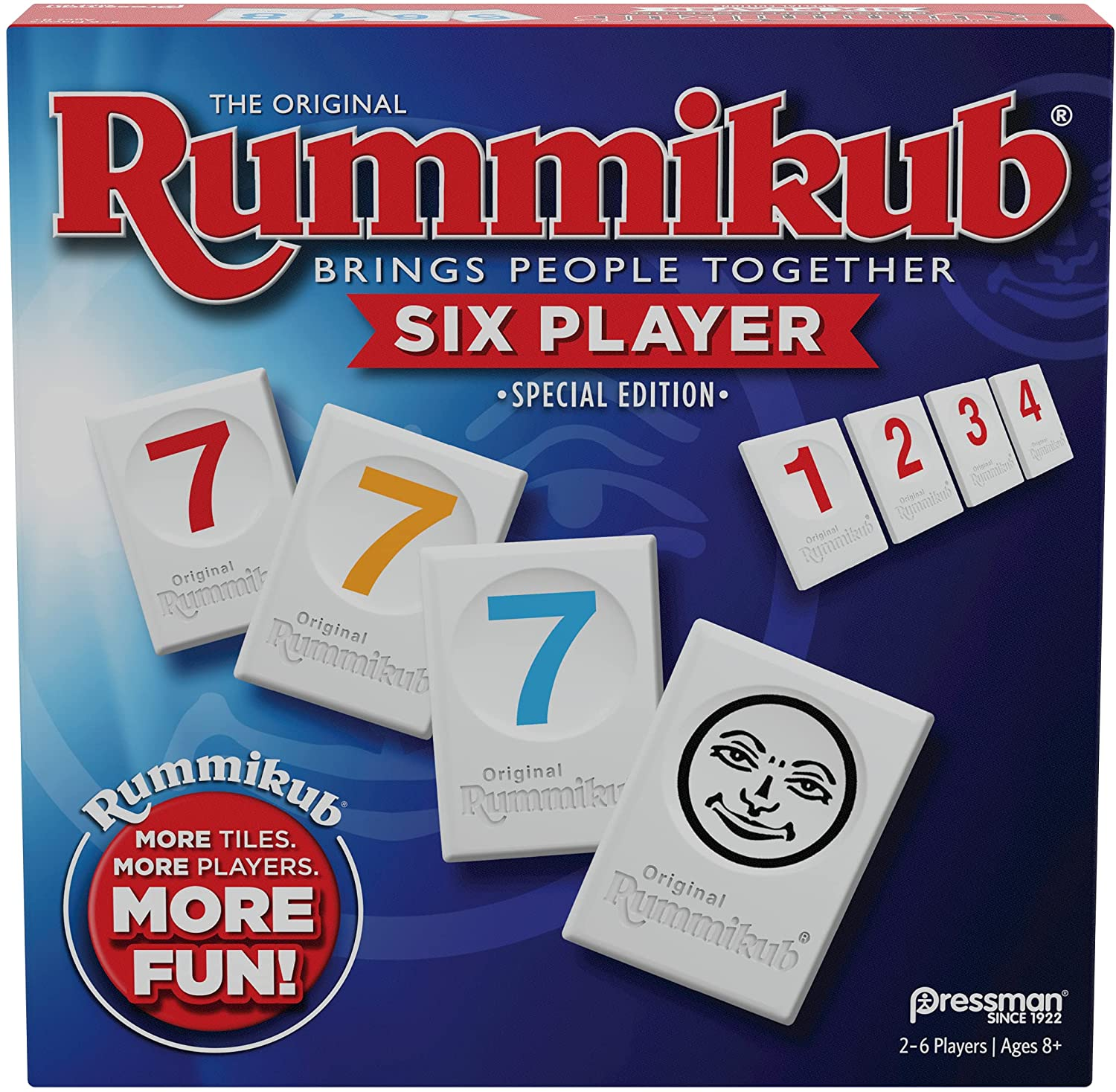 Rummikub Six Player Edition - the Classic Rummy Tile Game - More Tiles and More Players for More Fun! by Pressman , Blue