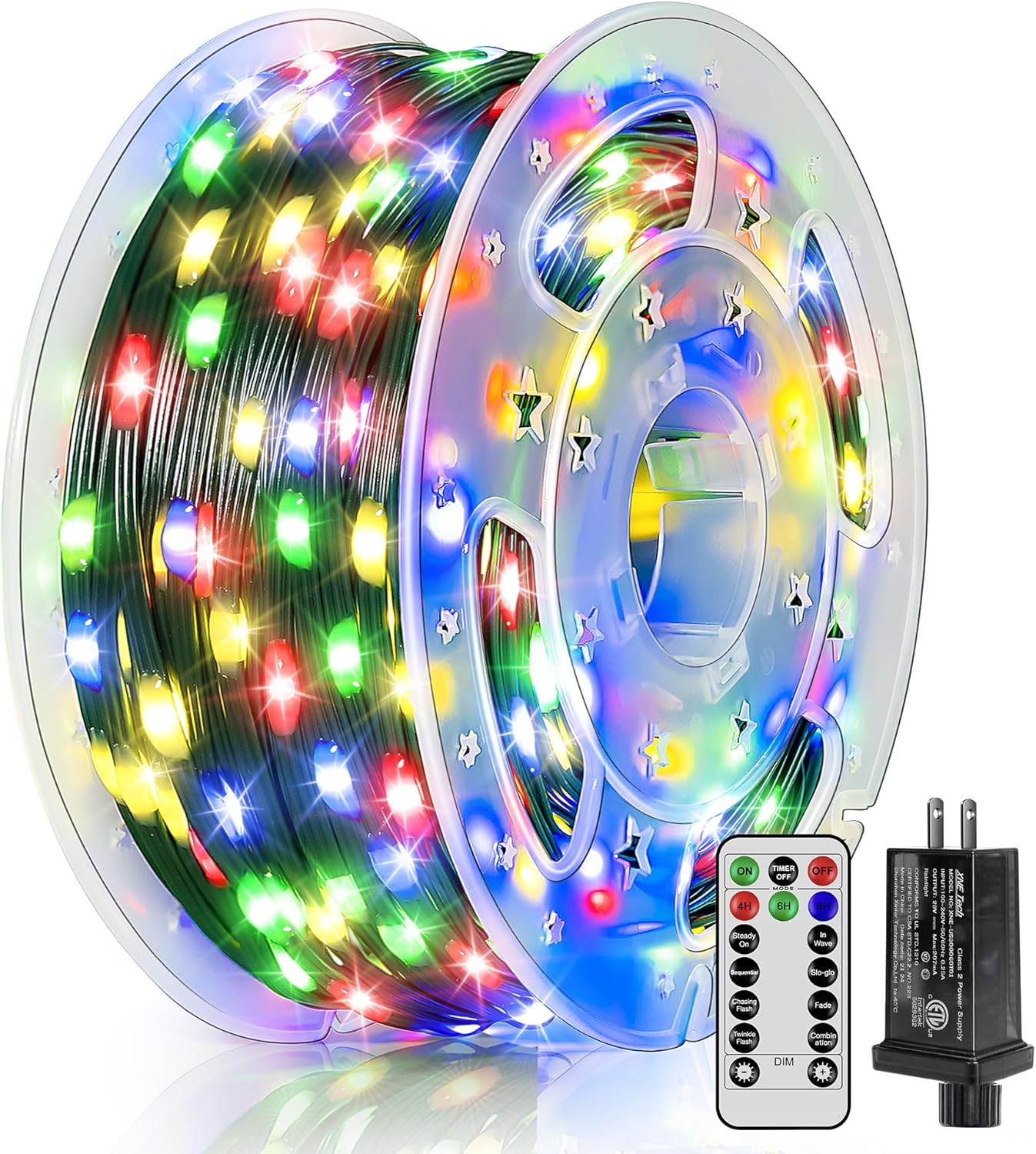300 LED 30 m luces navidad impermeables exterior con control 8 modos multicolor