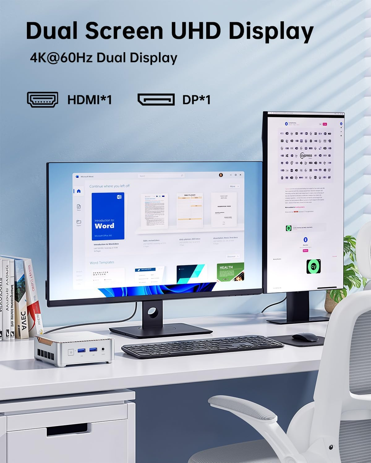 KAMRUI Mini PC E2 Mini Computer Alder Lake-N97(Up to 3.6GHz,4C/4T) 8GB DDR4 2... - Picture 7 of 14