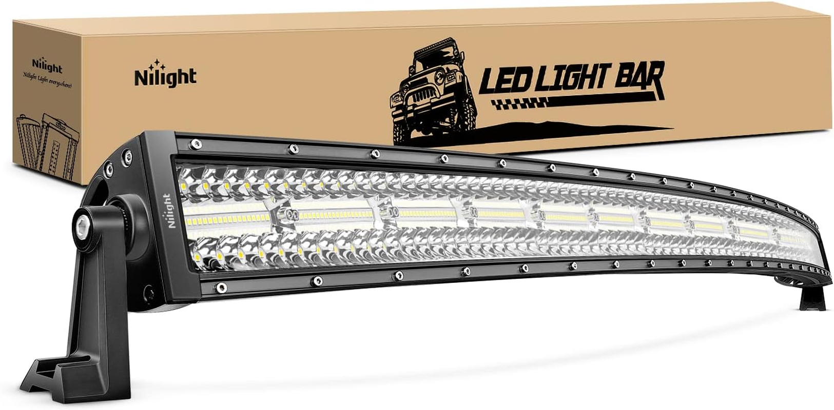 42 Inch LED Light Bar 320 LED Chips 11240LM Curved Triple Row Spot Flood Combo High Power LED Driving Lights off Road Lights for Trucks SUV Ute ATV Truck 4X4 Boat