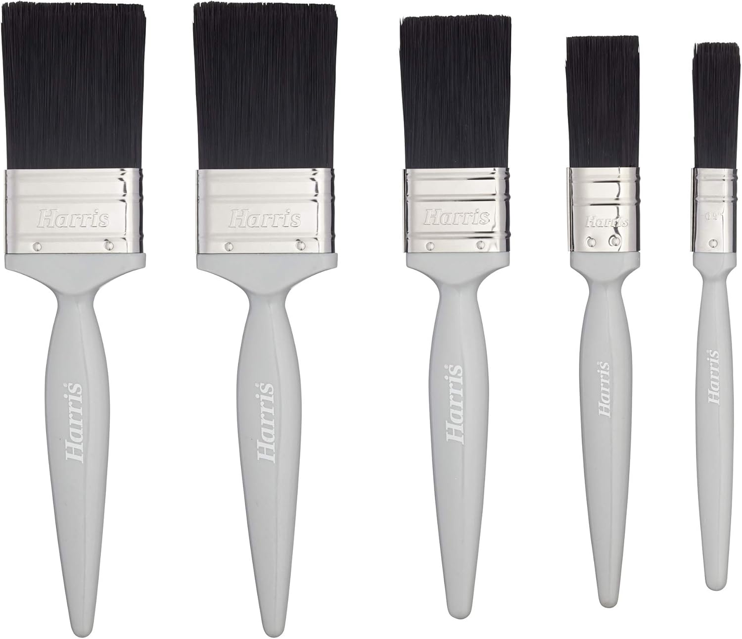 Harris Essentials Woodwork Gloss Paint Brush Set, Pack of 5, 0.5In, 1In, 1.5In, 2In