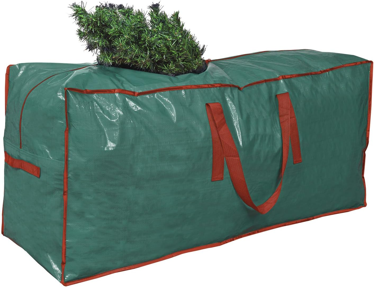 Propik Christmas Tree Storage Bag | Fits up to 9 Ft. Tall Disassembled Tree | 65” X 15” X 30” Holiday Tree Storage Case | Xmas Storage Container with Handles and Sleek Zipper (Green)