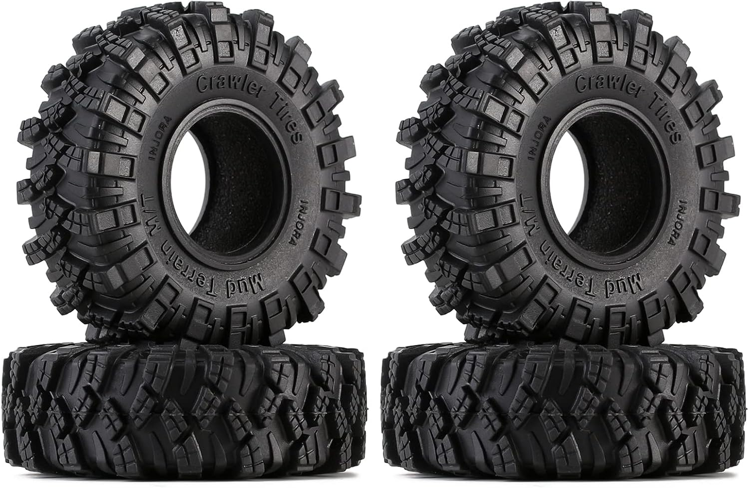 1.0 Tires - S5 Crawler Mud Terrain Kraken Claw for SCX24 TRX4M AX24 Bronco Gladiator C10 JLU Deadbolt FCX24 FCX18 Axial RC 1/24 1/18, 62 * 20.5Mm(T1007)