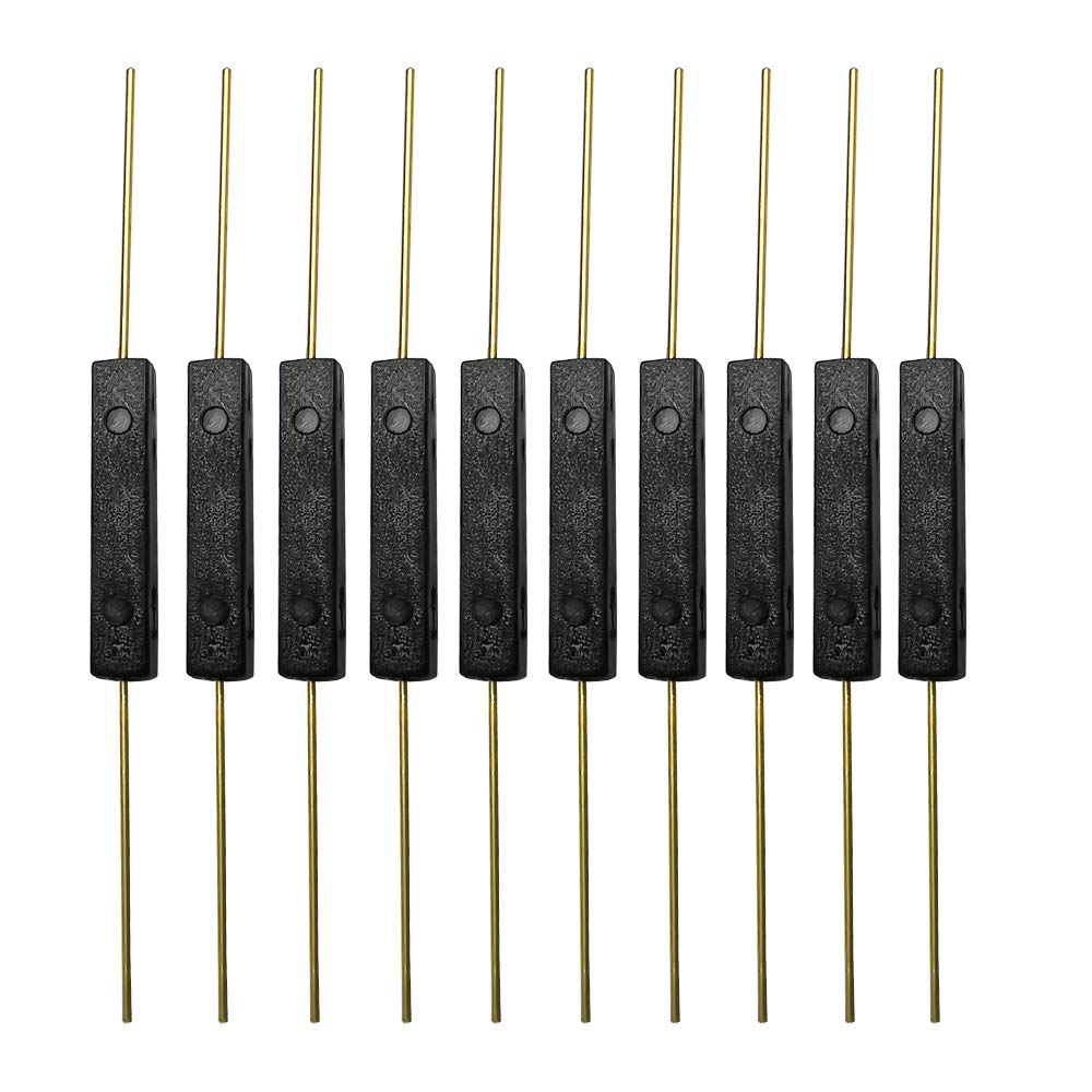 10Pcs Plastic Reed Switch Reed Contact Normally Open (N/O) Magnetic Induction Switch (3Mm×14Mm)