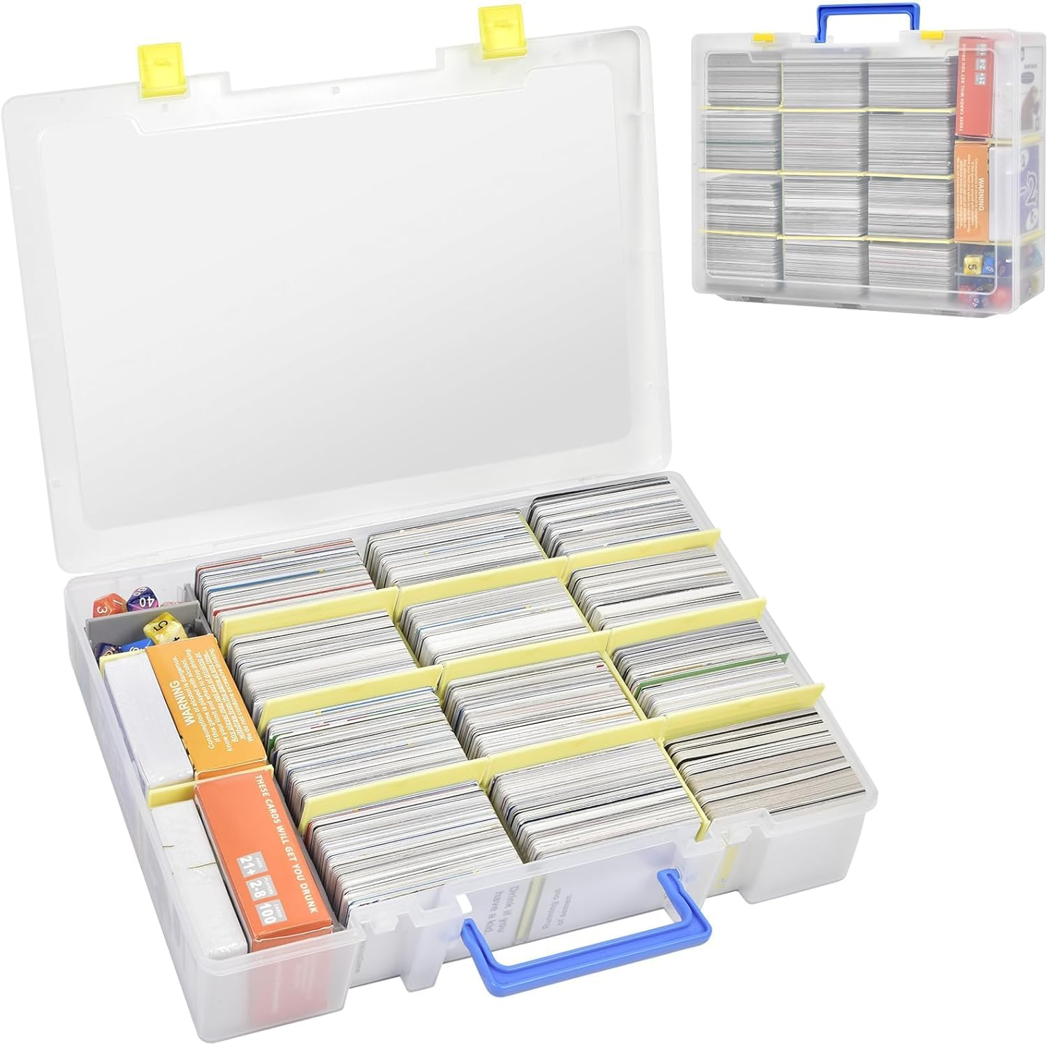 Trading Card Storage Box, 2300+ Playing Card Case Holder Organizer Compatible with PM Tcg/For Yugioh/For Cah/For Phase 10/ for Football Baseball Sports (Case Only) - Multicolored