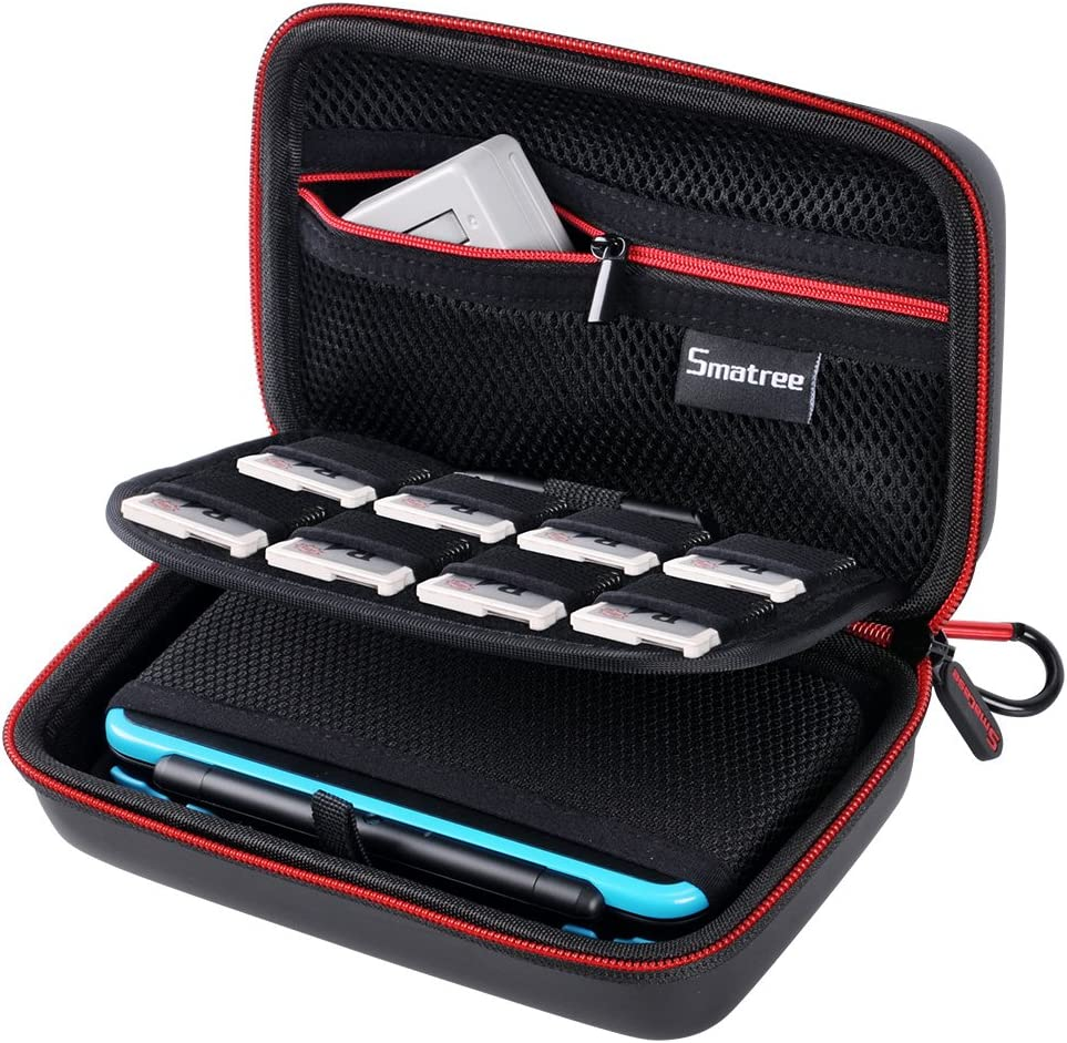 Estuche Rigido de 3DS XL 2DS XL Viaje Protector New 3DS Super NES Negro Rojo