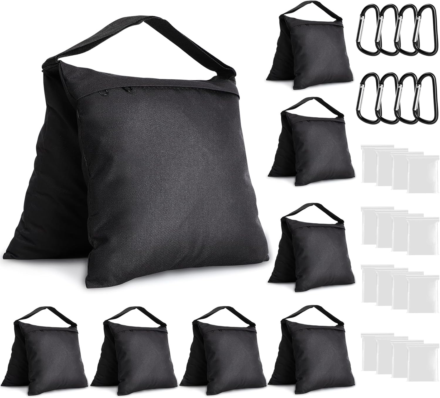 Aimosen 8 Packs Sandbags Weight Bags for Light Stand Photography Video Support, Heavy Duty Saddlebags for Backdrop Stand, Photo Tripod, Canopy, Pop up Tent, Umbrella Base, Fishing Chair, Wedding Shed