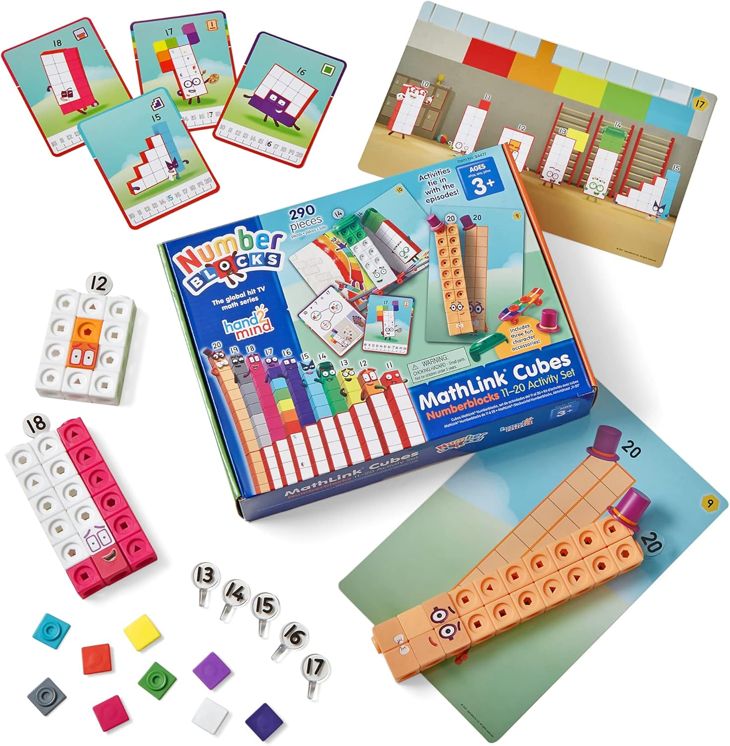Numberblocks Mathlink Cubes 11-20 Activity Set, 30 Numberblocks Activities Linked to TV Episodes, 155 Numberblocks Mathlink Cubes, Numberblocks Toys, Math Cubes, Homeschool Supplies