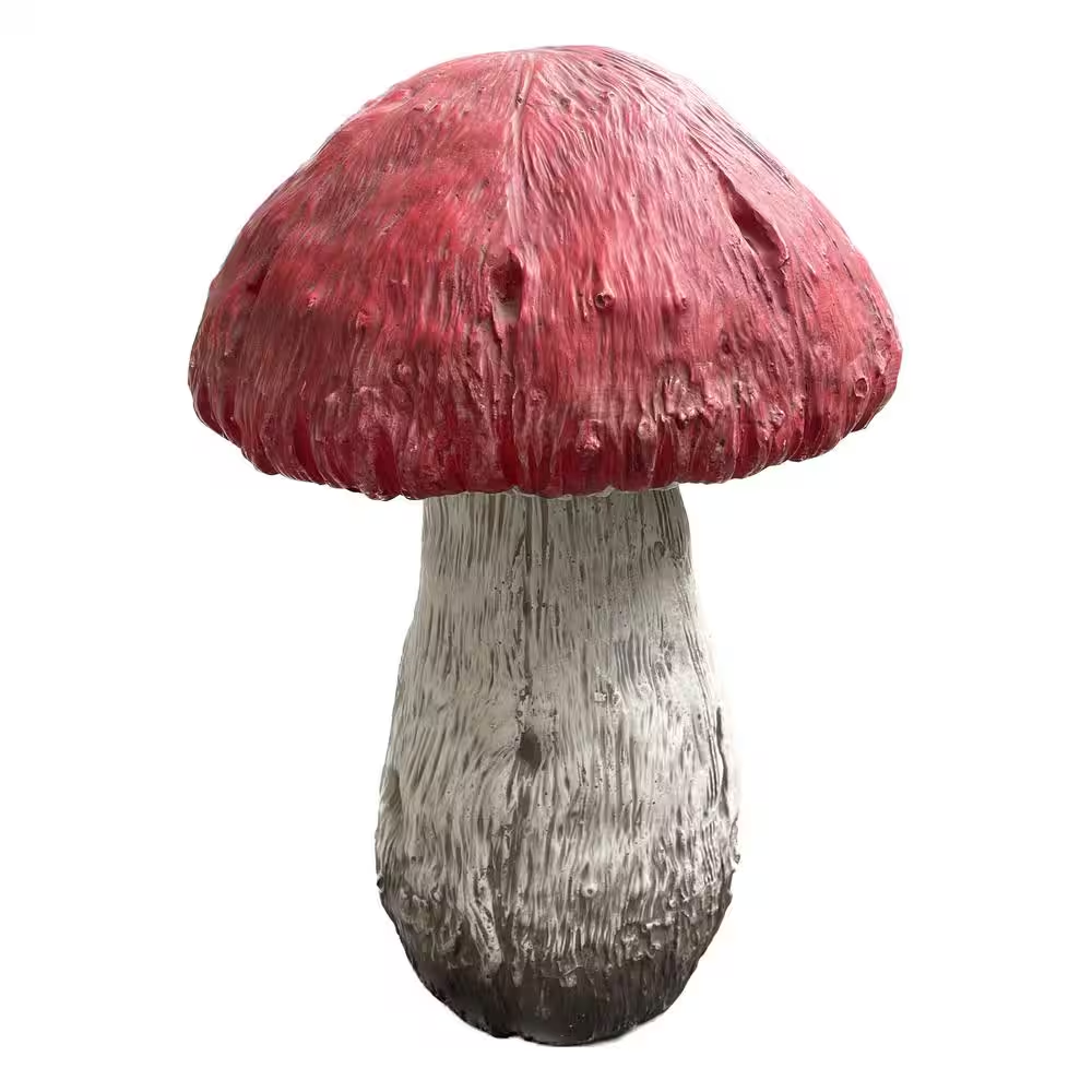 15 In. Mushroom Statue Red Cap