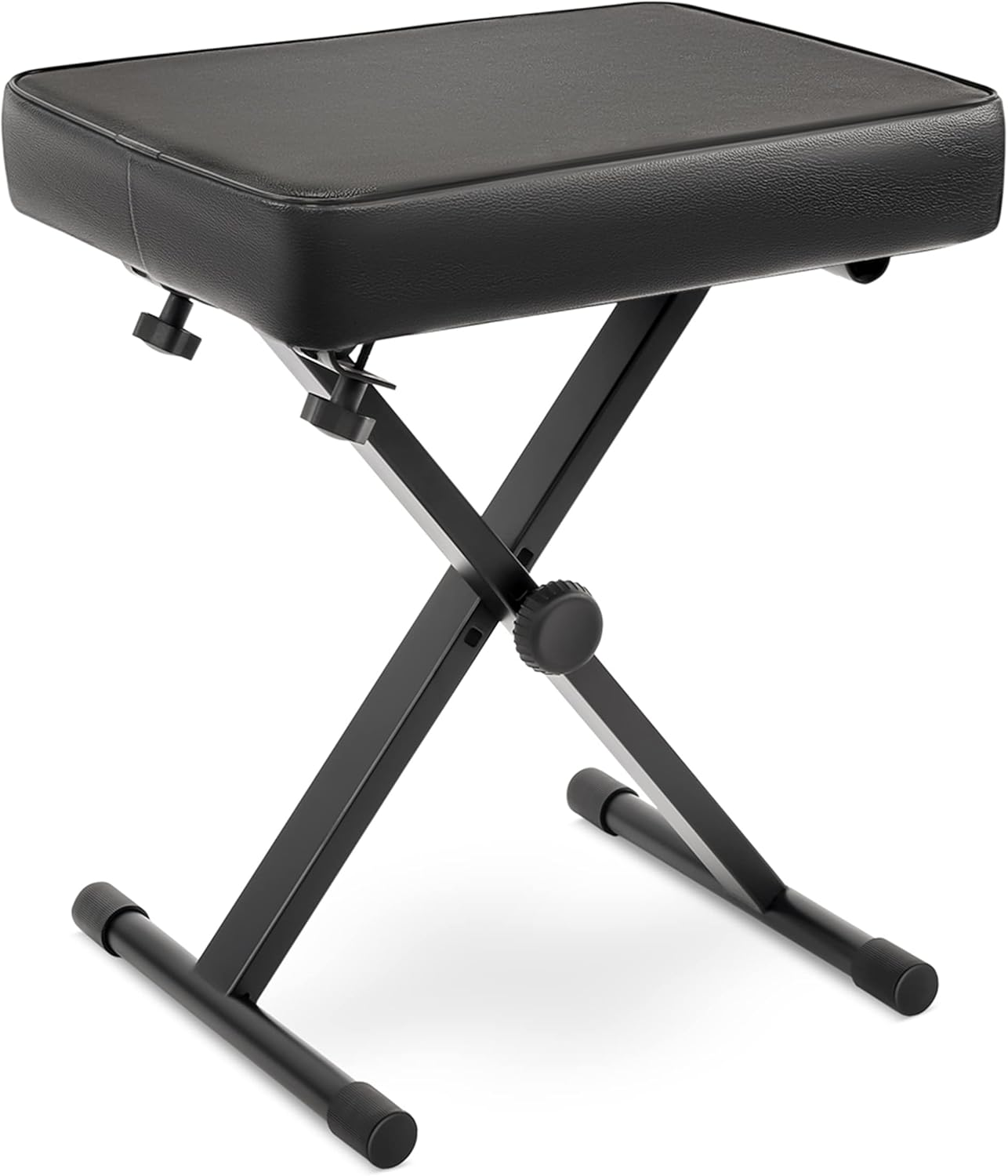 Adjustable Keyboard/Piano Bench, Padded X Style Bench, Foldable Collapsible Musician Stool with Non-Slip Rubber Feet, 3 Height Positions- for Musicians, Players & Performers-Adults, Teens, Kids