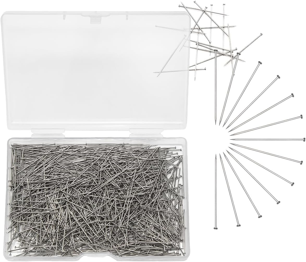 200 Pcs Sewing Pins, Fine Straight Pins, Dressmaker Pins, 1 Inch Flat Head Pins for Crafts, Sewing, Jewelry, Quilting (200)