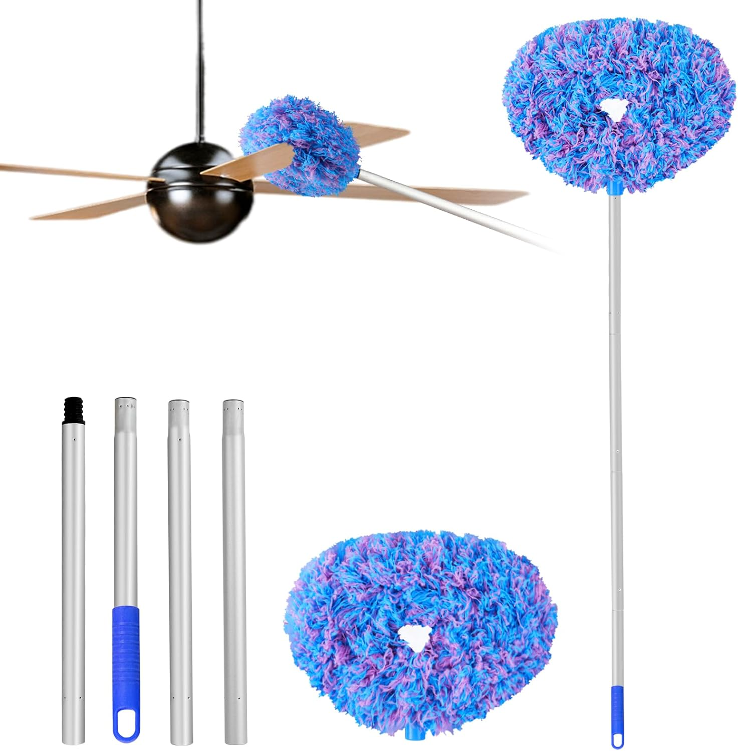 Ceiling Fan Cleaner Duster Reusable Microfiber Ceiling Fan Blade Cleaner Remo... - Picture 12 of 25