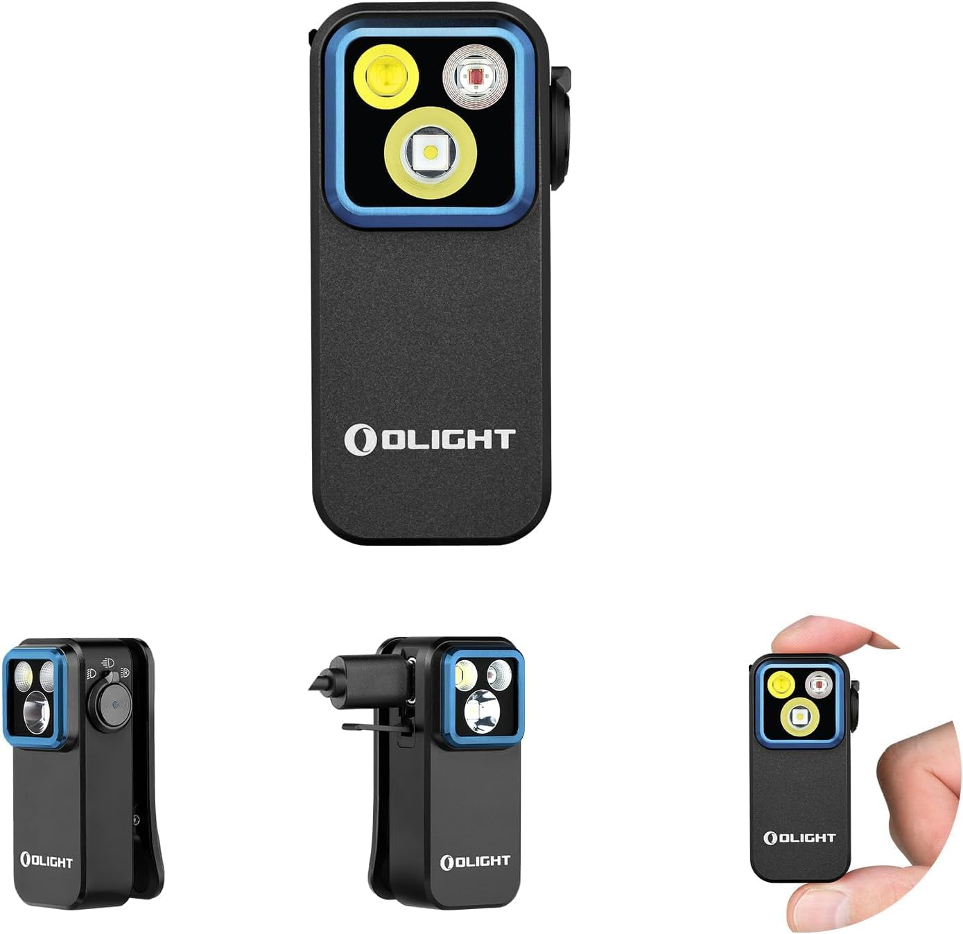 Oclip Pro Torch Max 500 Lumens EDC Flashlight Clip-On Light Featuring Three Lighting Solutions, Type-C Charging & Magnetic Base for Camping, Fishing & Repairs (Black)