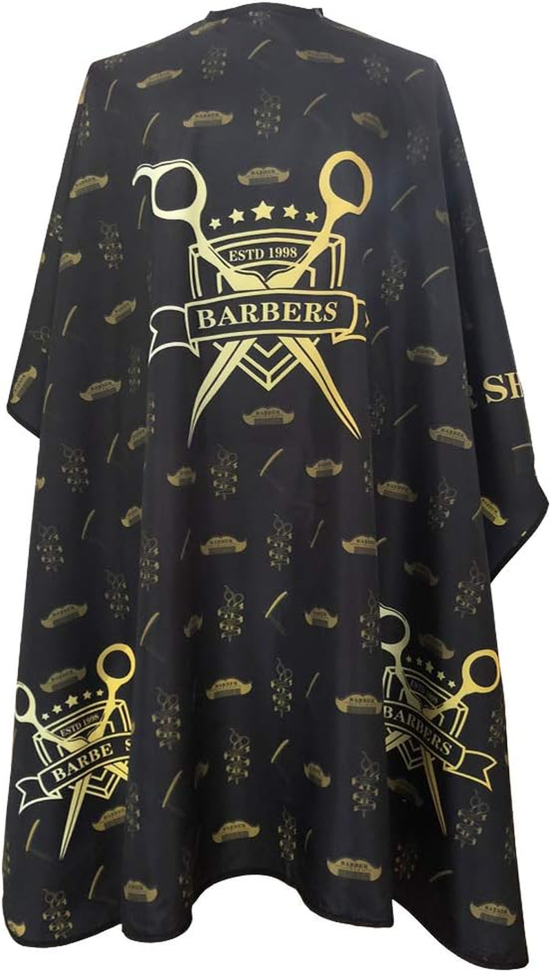 Barber Cape for Men Hair Salon Cape with Snaps Waterproof Professional Hairdresser Designer Cape Gown- 63”× 56”