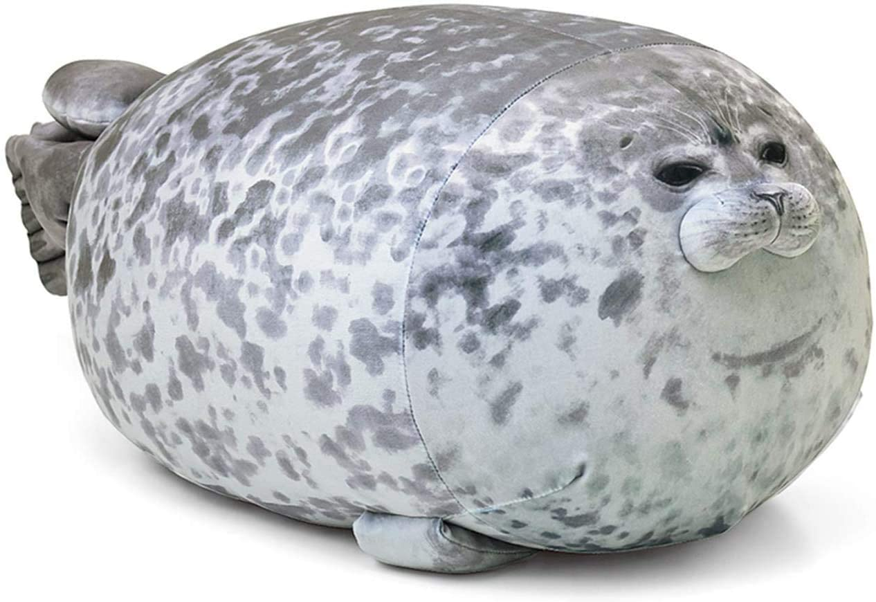 Merryxd Chubby Blob Seal Pillow,Stuffed Cotton Plush Animal Toy Cute Ocean Small(13 In)