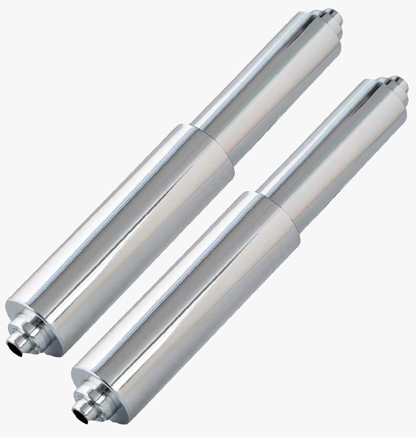 2 Pieces Universal Plastic Spring Loaded Toilet Paper Holder Roller Replacement, Tapered Ends, Chrome (Silver)