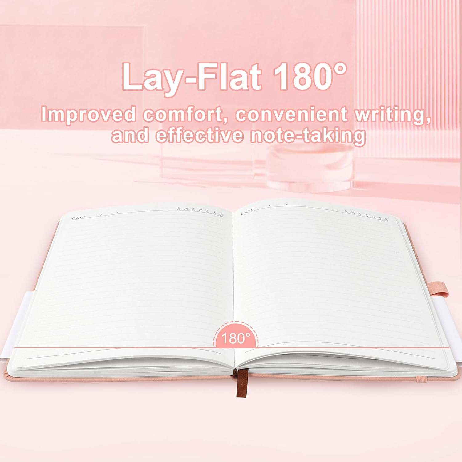 A5 Journal Notebook for Men and Women, Lined Hardcover Notebook with Elastic ... - Picture 5 of 20