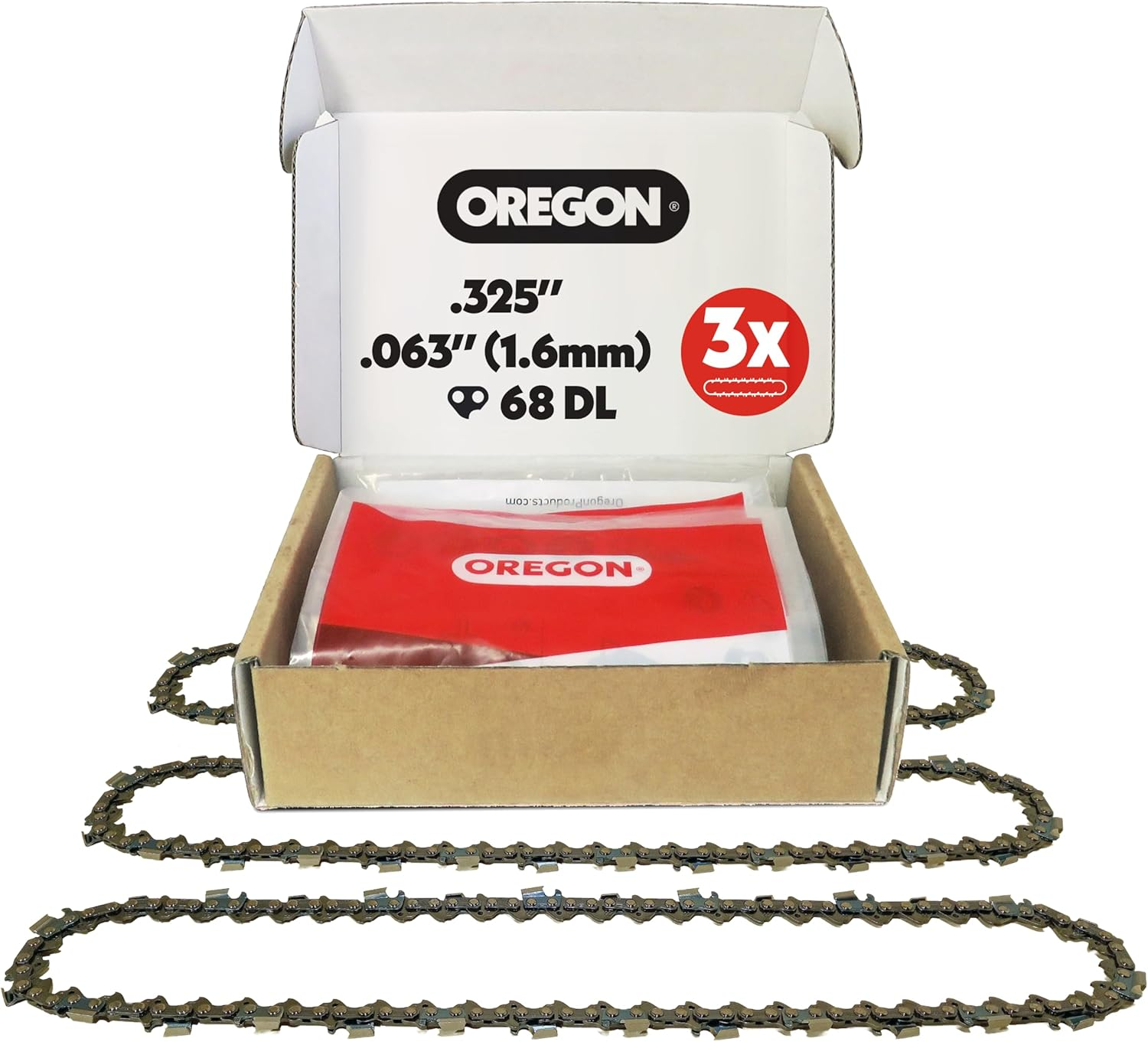 Oregon (Pack of 3) V68 Powercut Chainsaw Chain for 18-Inch Bar, 68