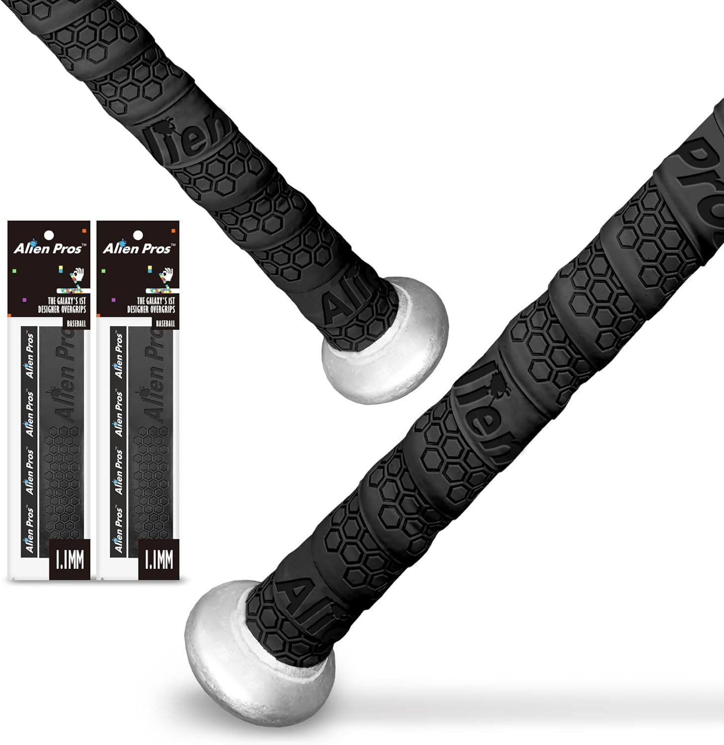 Baseball Bat Grip Tape 2 Pack 1.1Mm Precut Anti-Slip Wrap Replacement Black
