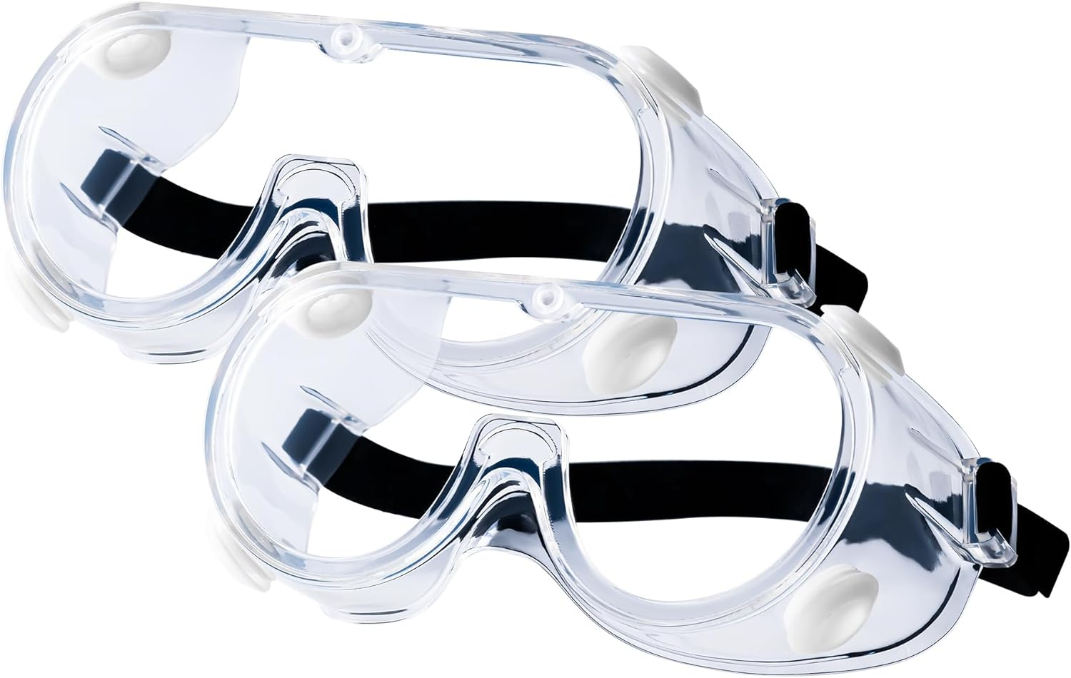 2-Pack Safety Goggles, Anti-Fog Lab Goggles, over Glasses Safety Glasses for Chemistry Lab, Mowing, Woodworking, Painting, Construction, Industrial Use