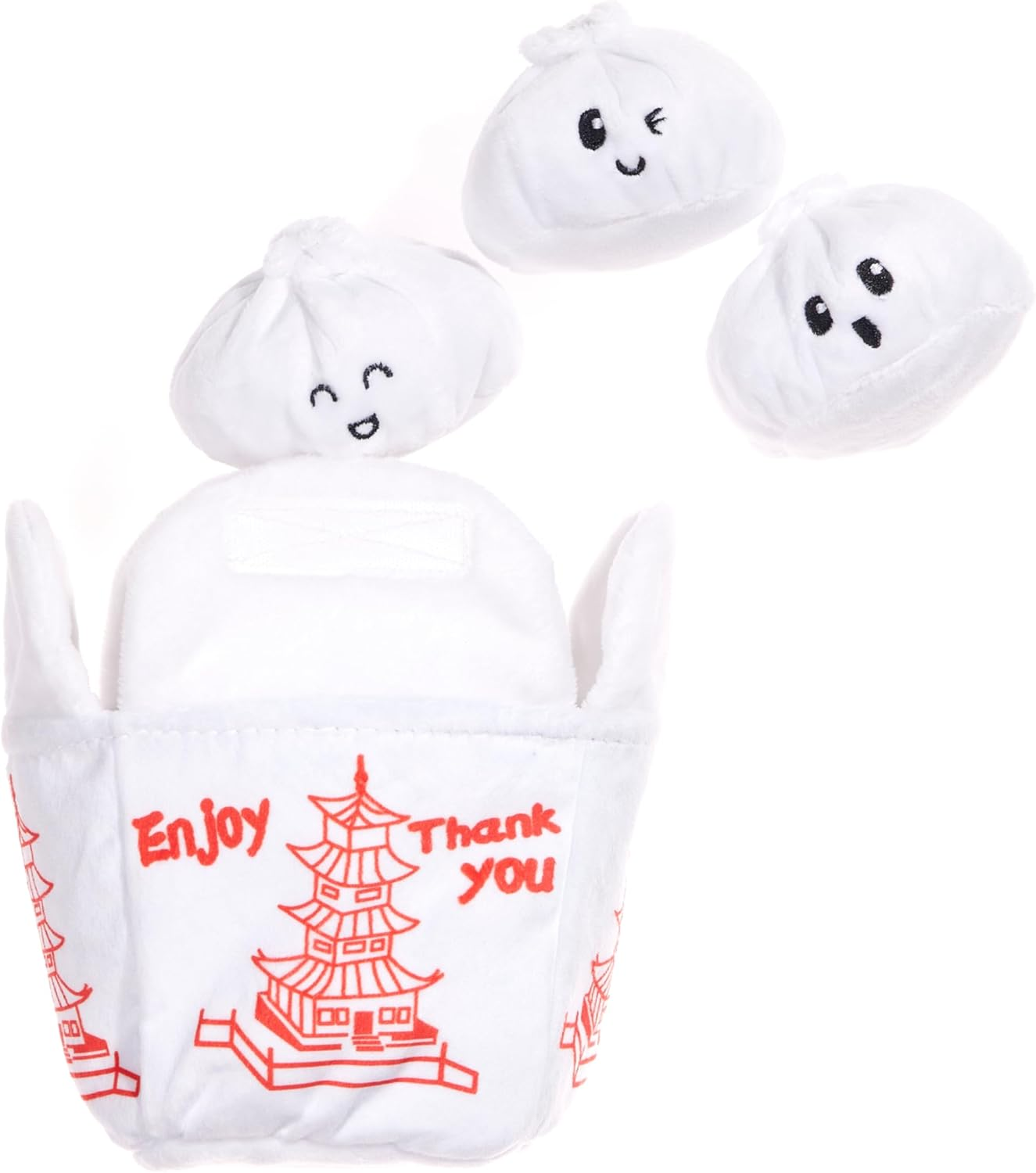 Dog Toy 2 in 1 Interactive, Plush Exterior Material & Squeaker, Tearable Dog Toy with Squeaky Ball Inside, Ideal for Toy Destroyers - Andi'S Dumpling, Small