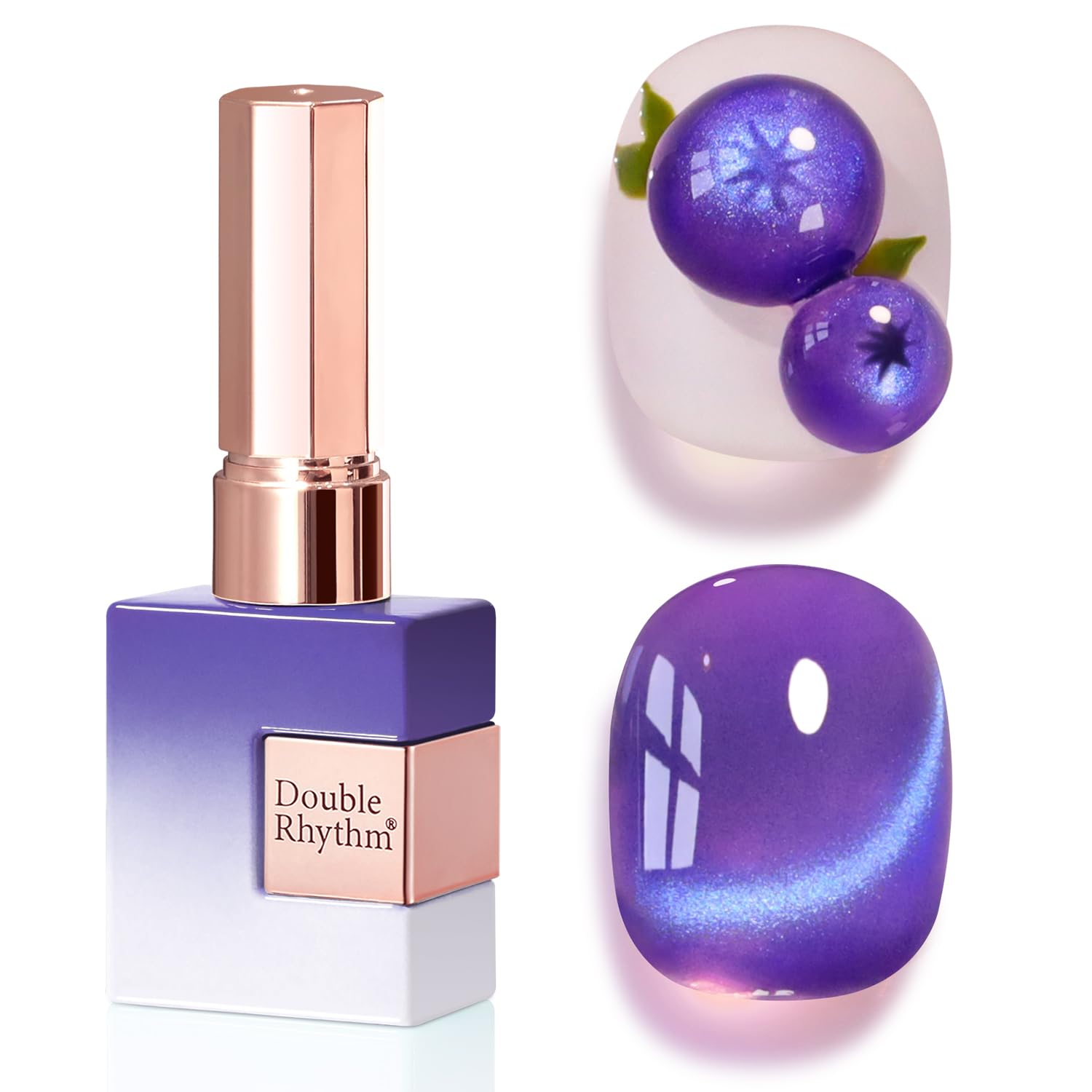0.5 OZ Cat Eye Gel Polish with Magnet 15ML Holographic Glitter Shimmer Translucent Jelly Color Magnetic Nail Polish Salon DIY at Home (Navy Blue-Mc1249)