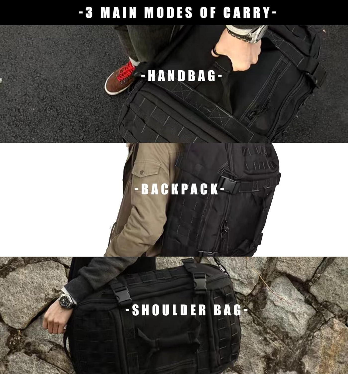 Miramrax Travel Duffle Bag Backpack for Men - Large Tactical Bags Weekender G... - Picture 11 of 17