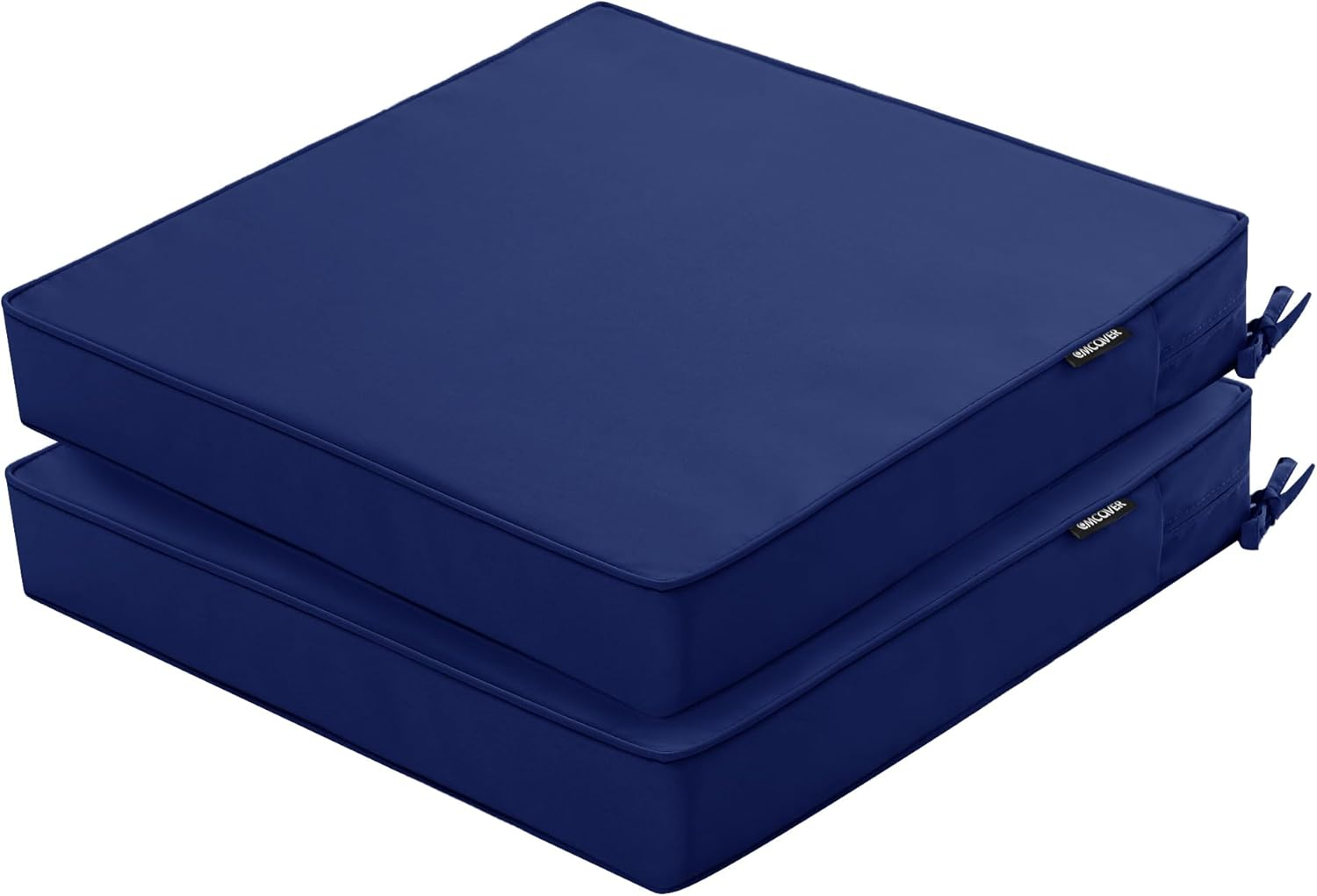 Water-Resistant Outdoor Chair Cushions 19x19 Inch Set of 2 Navy