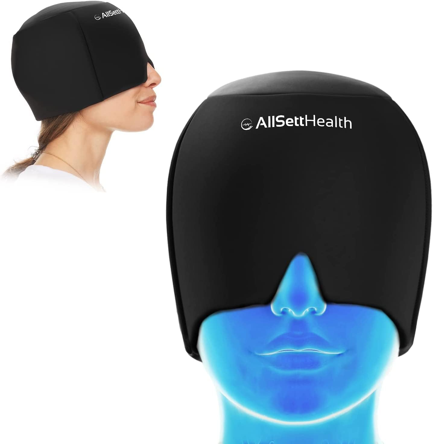 Headache Migraine Relief Cap - Cold Headache Hat for Migraine | Patented Headache Mask & Migraine Hat -Hot and Cold Therapy Cap for Puffy Eyes, Tension, Sinus and Stress Relief
