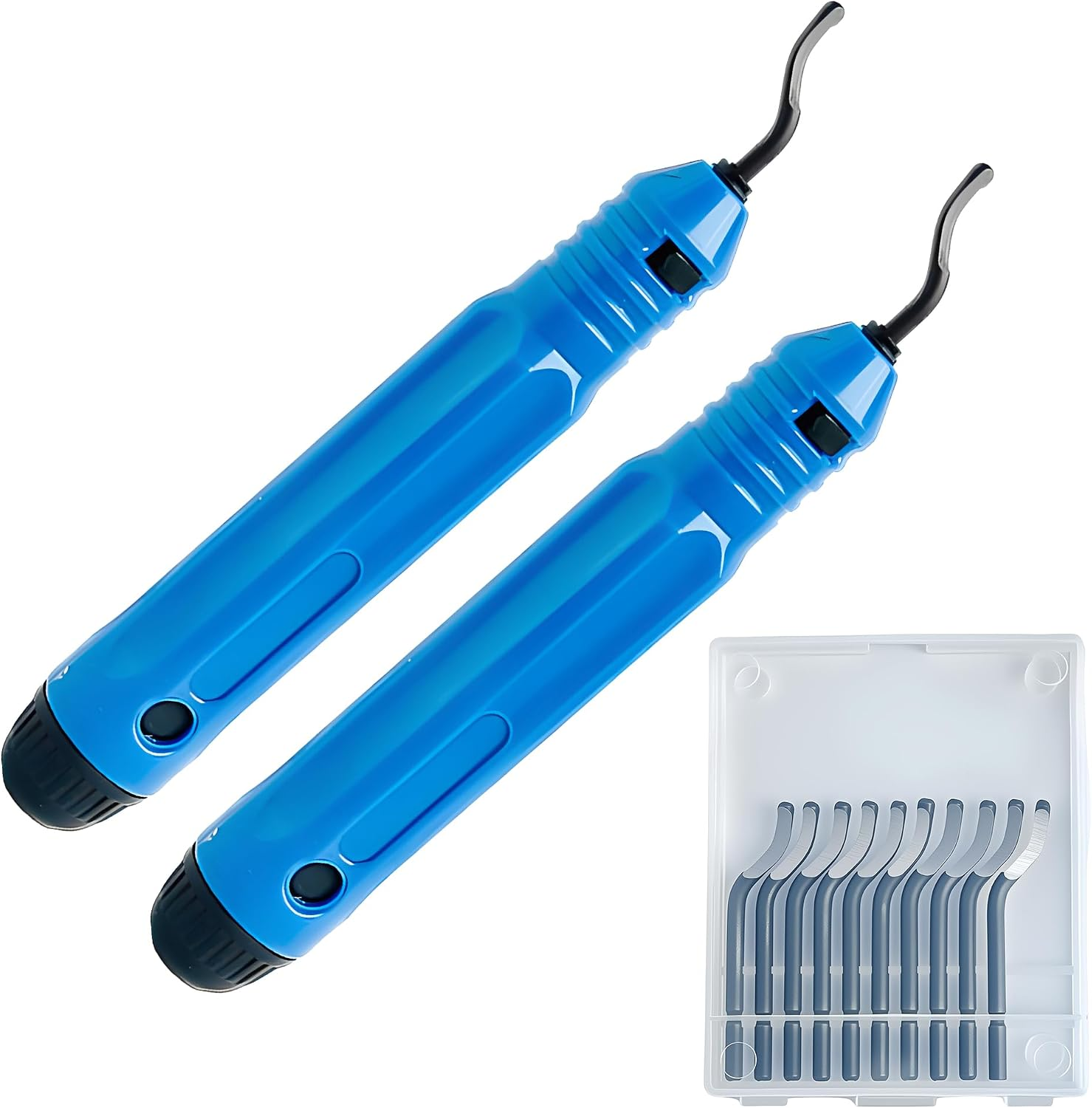 Professional Deburring Tool Kit - High Precision Blades for Resin 3D Printing & Metal Engraving | Easy to Use, No Electricity | 2 Handles + 10 Replaceable 360° Blades for Engineers, Craftsmen, Diyers