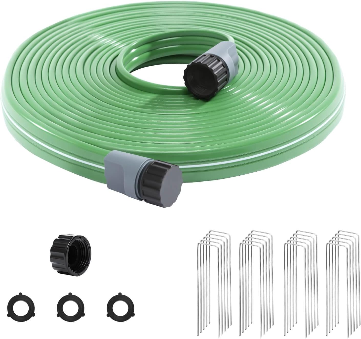50 FT Sprinkler Soaker Hose for Garden Lawn Effortless Watering, Heavy-Duty No-Kink Irrigation Hose with Holes, More Energy Efficient Irrigation Systems, Ideal for Gardens, Yards