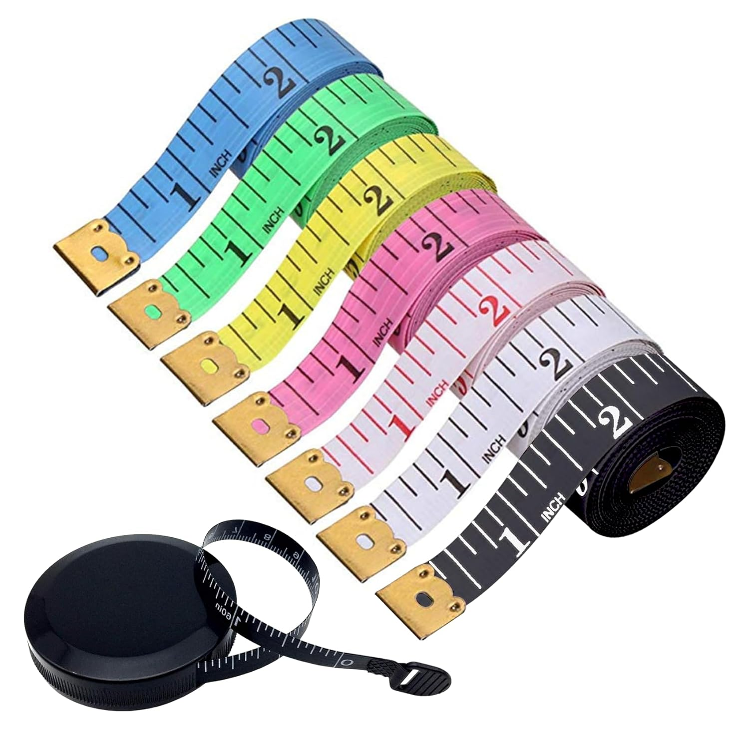 Tape Measure,8 PCS Measuring Tape for Body Fabric Sewing Tailor Cloth,Retractable Soft Sewing Tape Measures,Double Scales Rulers,60-Inch