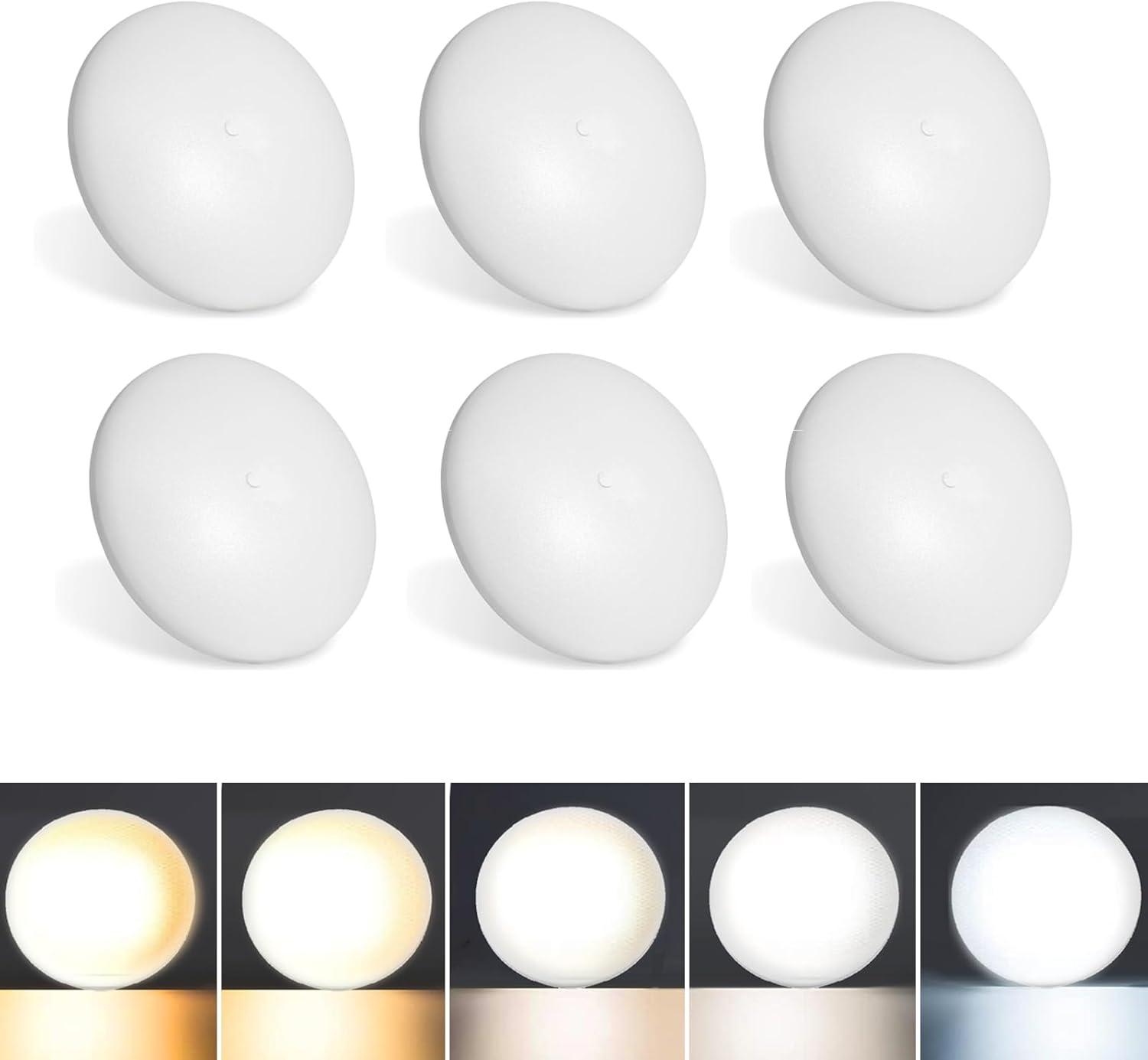 RV Ceiling Dome Light 4.5 Inch 12V 5CCT 2700K Soft White-5000K Daylight,5W,400LM,Dimmable LED RV Interior Lights for Camper/Car/Trailer/Boat,6 Pack