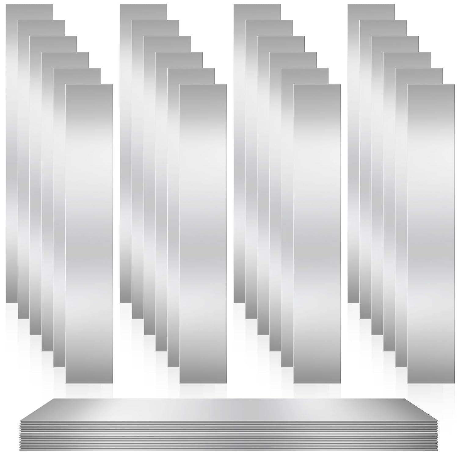 Amylove 24 Pcs 304 Stainless Steel Strips Shim Stock Metal Shims 1