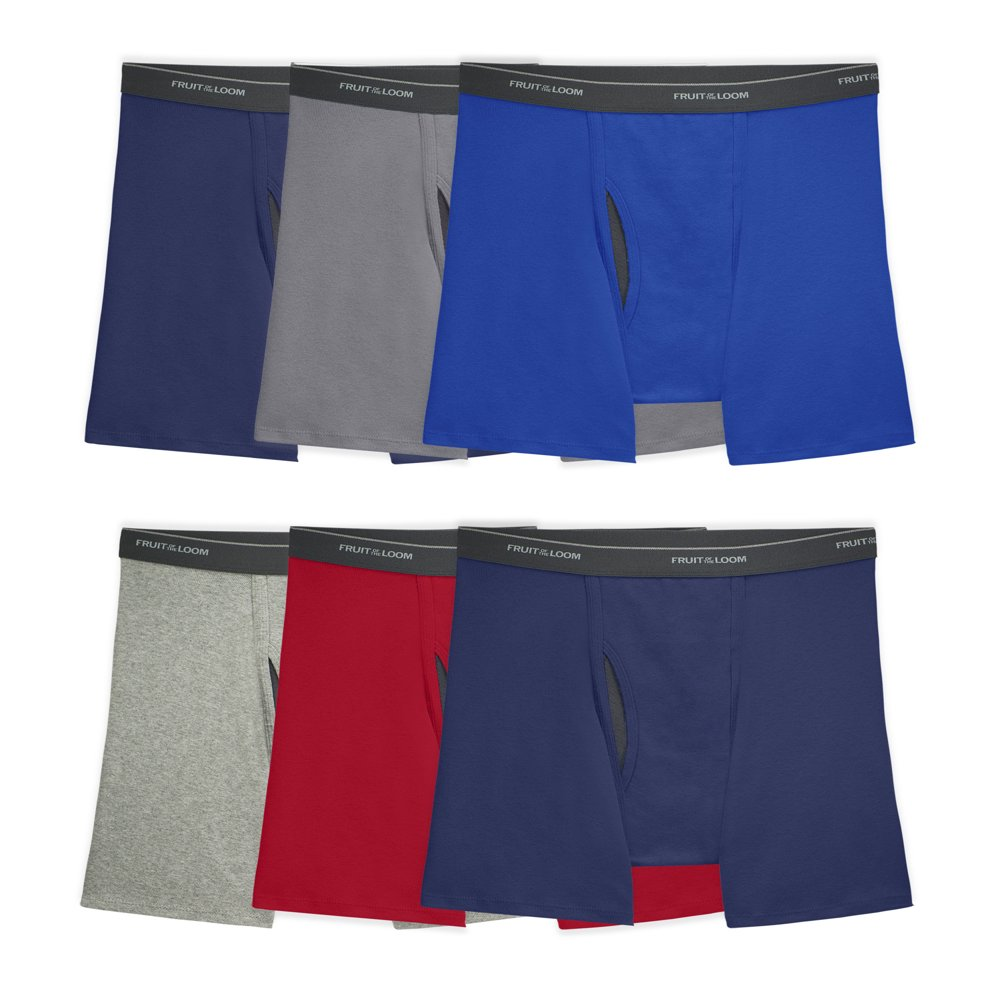 Fruit of the Loom Men'S Coolzone Fly Boxer Briefs, 6 Pack, Sizes S-3XL