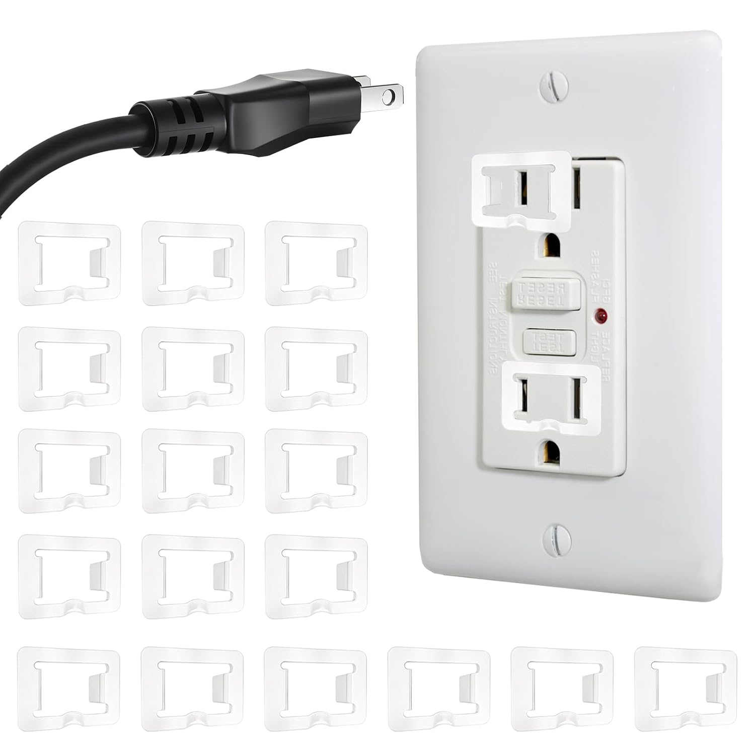 100-Pack Loose Outlet Fix Snug Plugs – Wall Socket Tightener Insert, PC Material, Compatible With Most 110V Outlets, Easy One-Hand Install